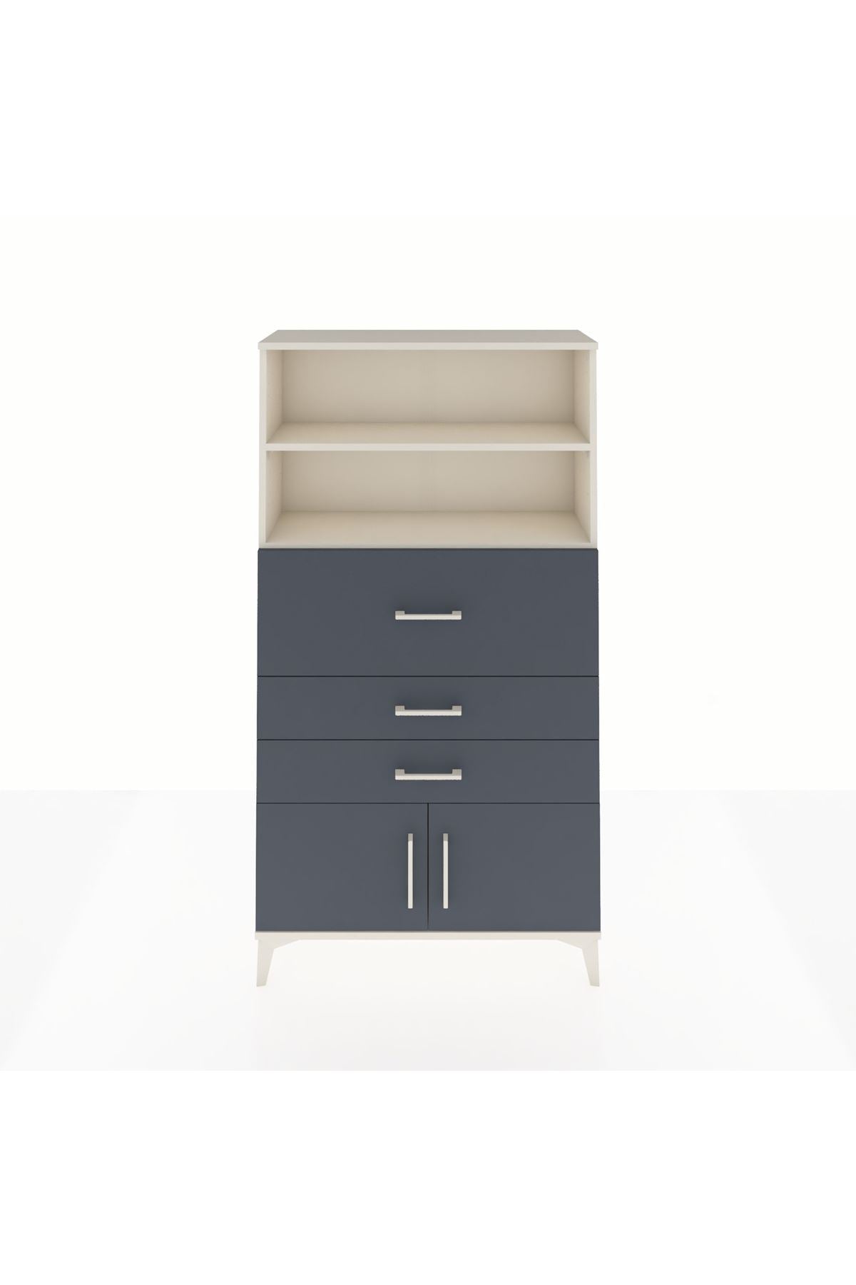 Arges Dolap 2 Raflı 3 Çekmeceli 2 Kapaklı 88x30x163 - S21M175V2A