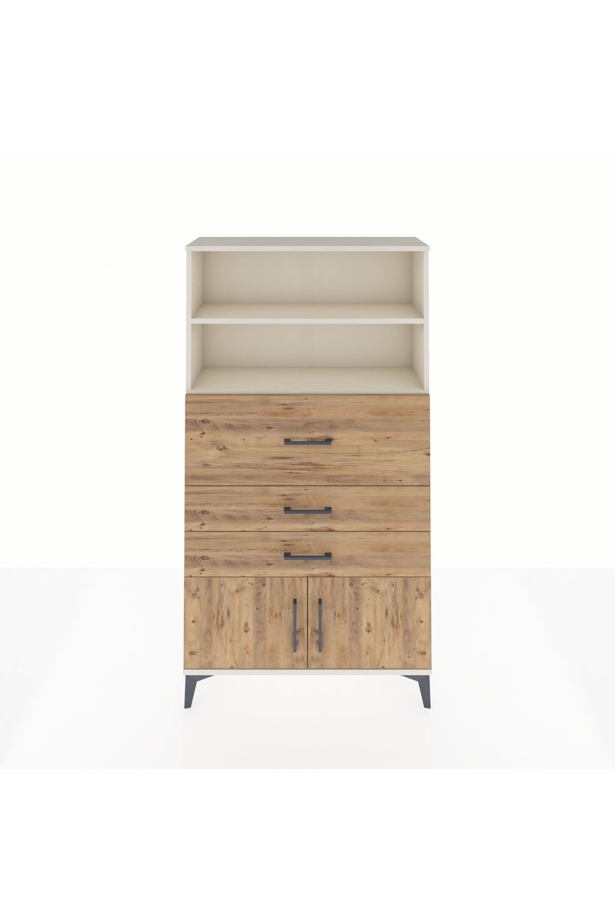 Arges Dolap 2 Raflı 3 Çekmeceli 2 Kapaklı 88x30x163 - S21M175V3A