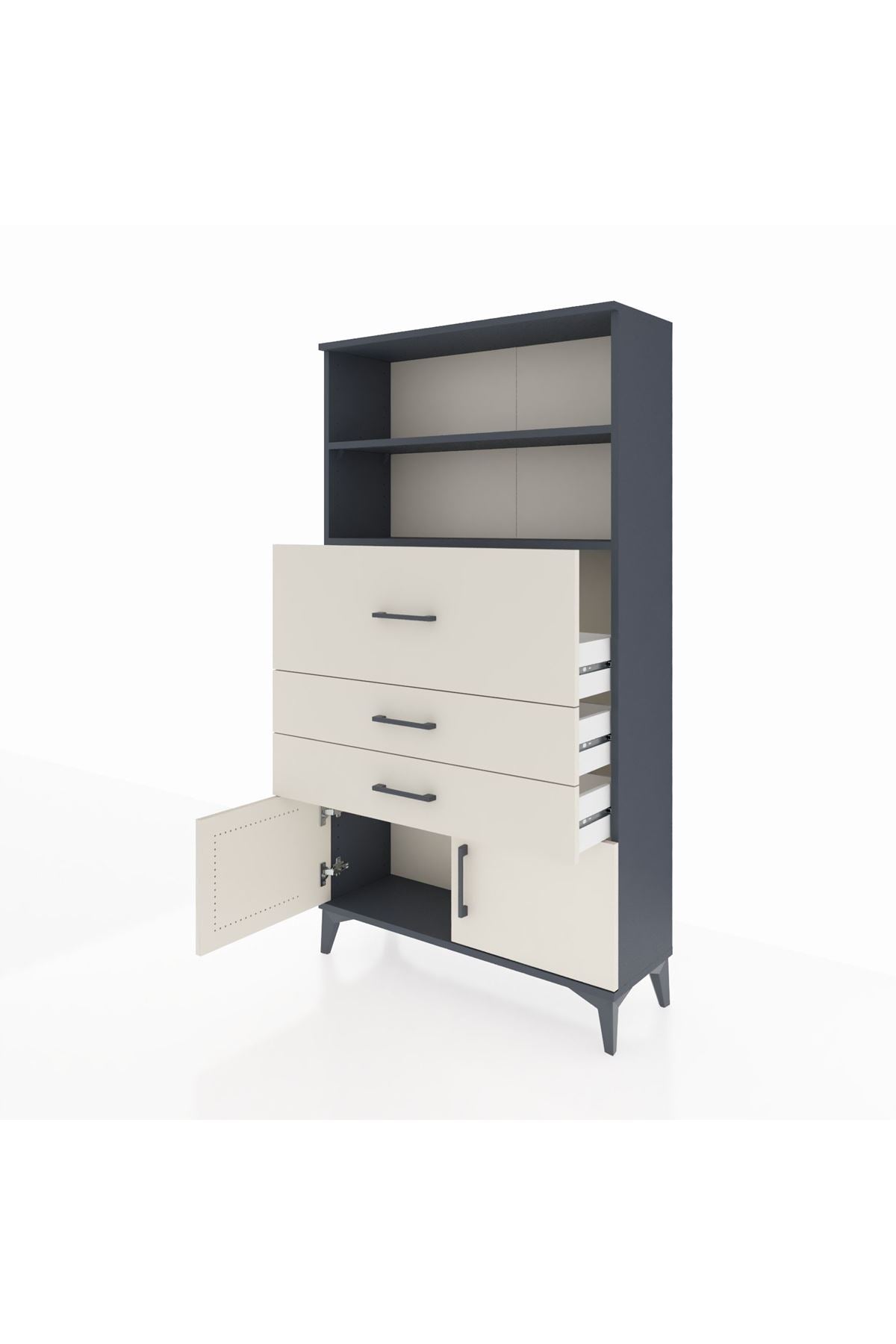 Arges Dolap 2 Raflı 3 Çekmeceli 2 Kapaklı 88x30x163 - S21M175V4A