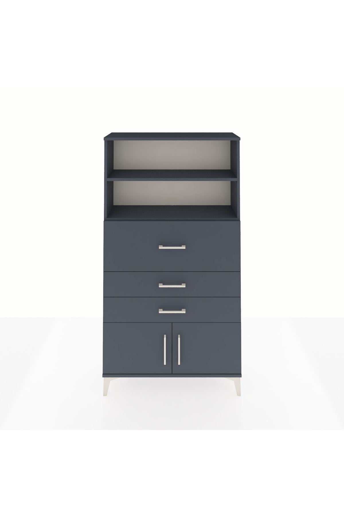 Arges Dolap 2 Raflı 3 Çekmeceli 2 Kapaklı 88x30x163 - S21M175V5A