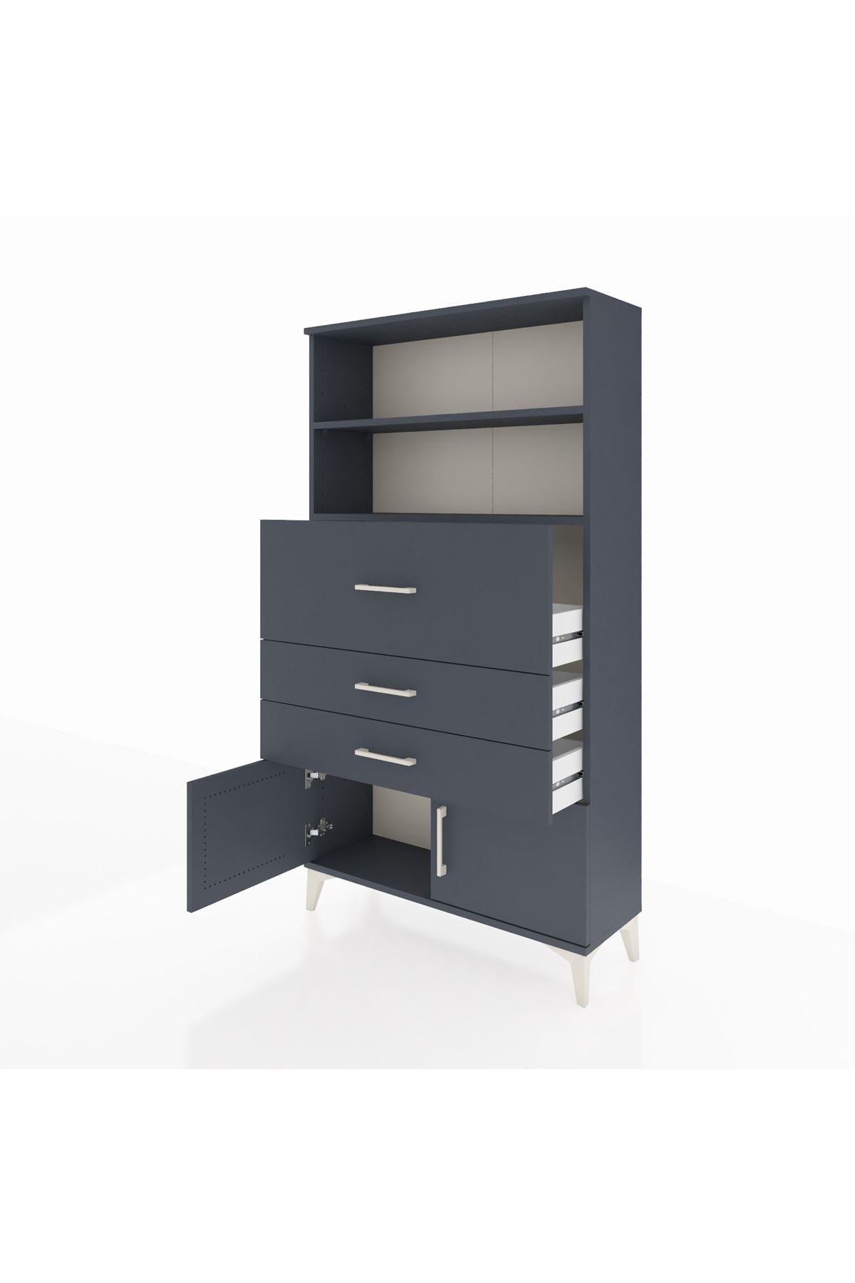 Arges Dolap 2 Raflı 3 Çekmeceli 2 Kapaklı 88x30x163 - S21M175V5A