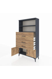 Arges Dolap 2 Raflı 3 Çekmeceli 2 Kapaklı 88x30x163 - S21M175V6A