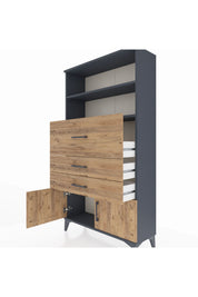 Arges Dolap 2 Raflı 3 Çekmeceli 2 Kapaklı 88x30x163 - S21M175V6A