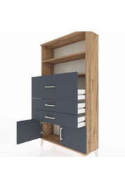 Arges Dolap 2 Raflı 3 Çekmeceli 2 Kapaklı 88x30x163 - S21M175V8A