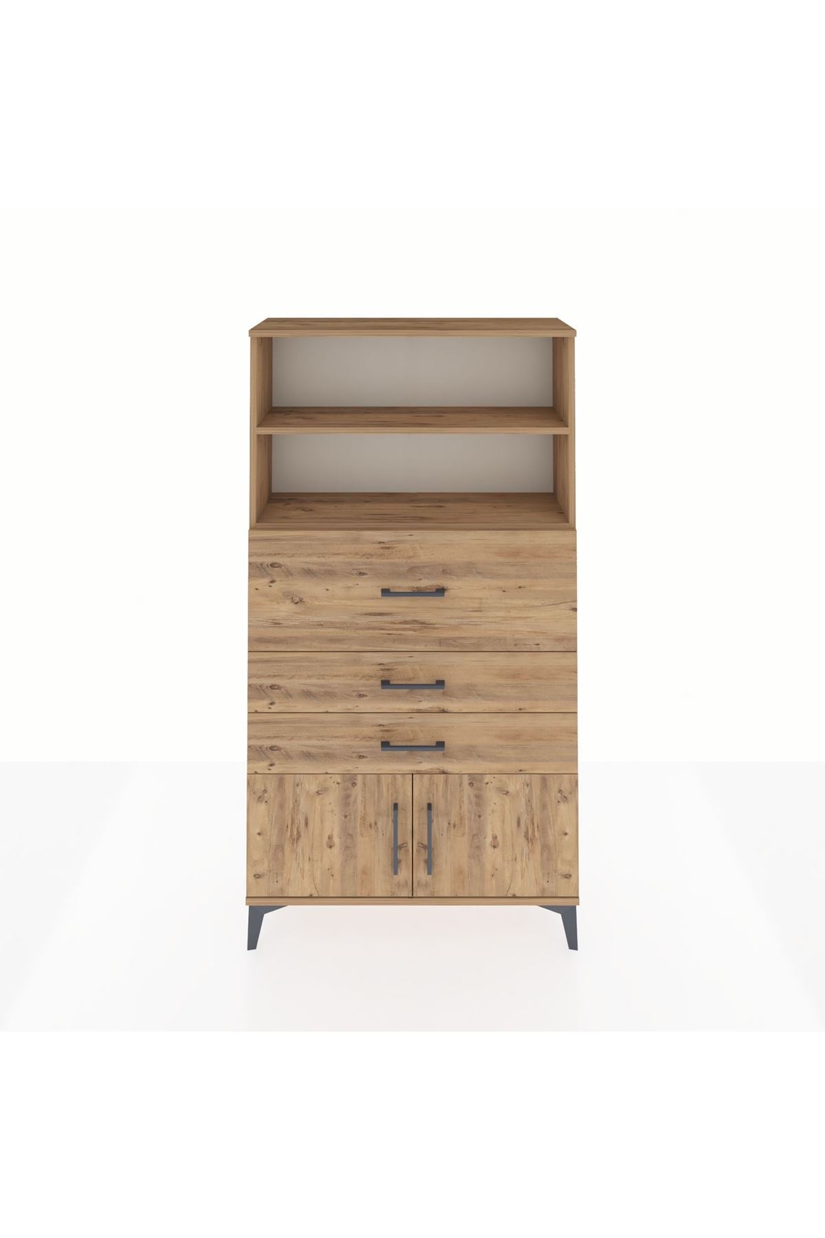 Arges Dolap 2 Raflı 3 Çekmeceli 2 Kapaklı 88x30x163 - S21M175V9A