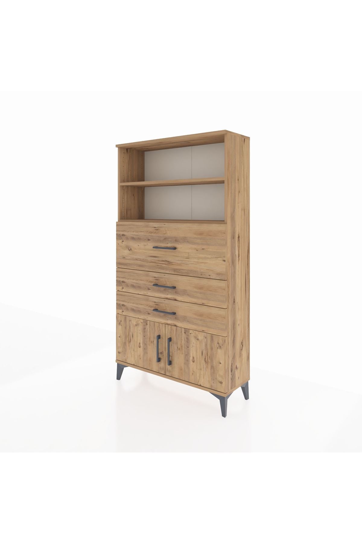 Arges Dolap 2 Raflı 3 Çekmeceli 2 Kapaklı 88x30x163 - S21M175V9A