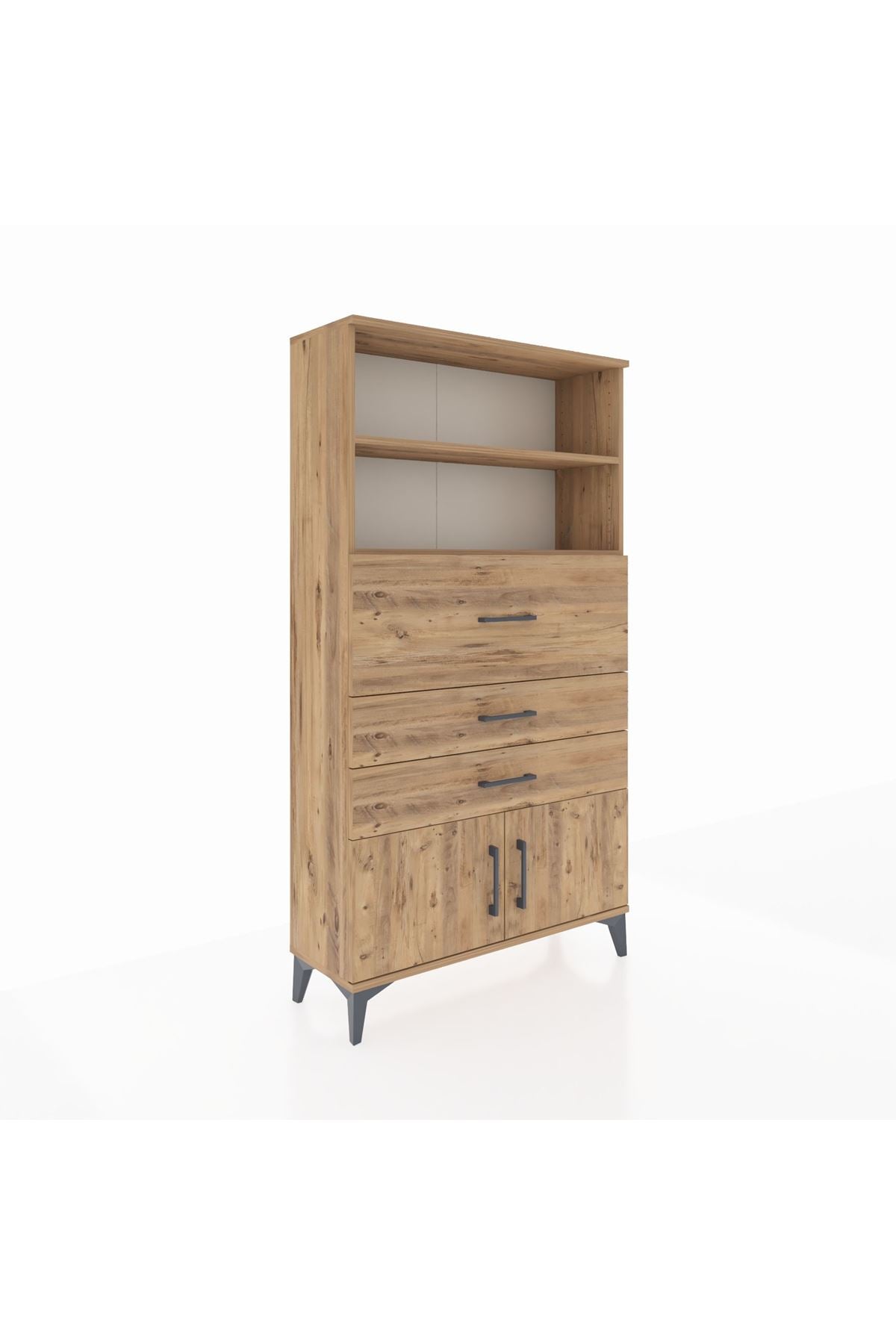 Arges Dolap 2 Raflı 3 Çekmeceli 2 Kapaklı 88x30x163 - S21M175V9A