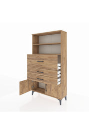 Arges Dolap 2 Raflı 3 Çekmeceli 2 Kapaklı 88x30x163 - S21M175V9A