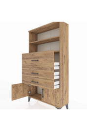 Arges Dolap 2 Raflı 3 Çekmeceli 2 Kapaklı 88x30x163 - S21M175V9A
