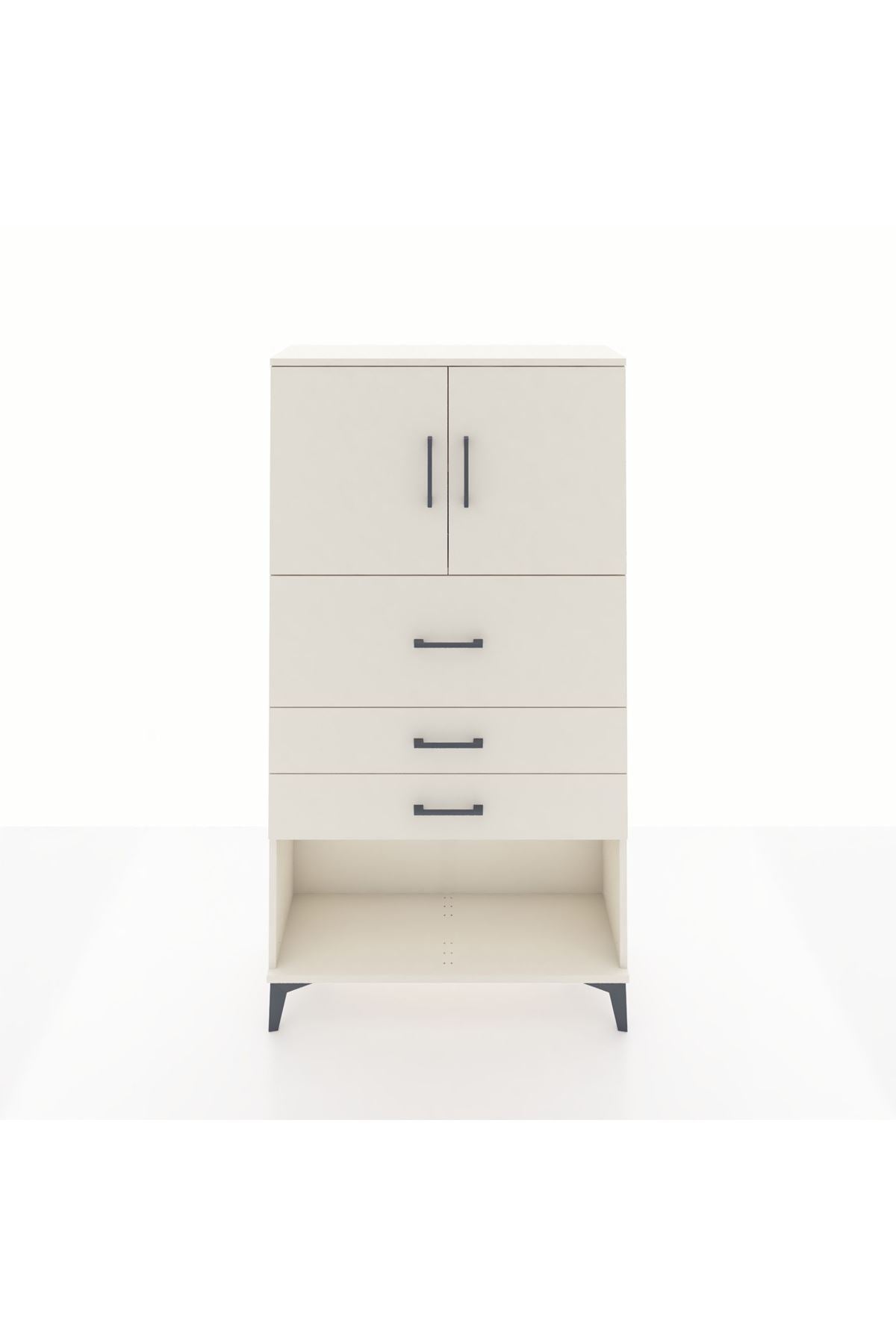Arges Dolap 2 Raflı 3 Çekmeceli 2 Kapaklı 88x30x163 - S21M176V1A