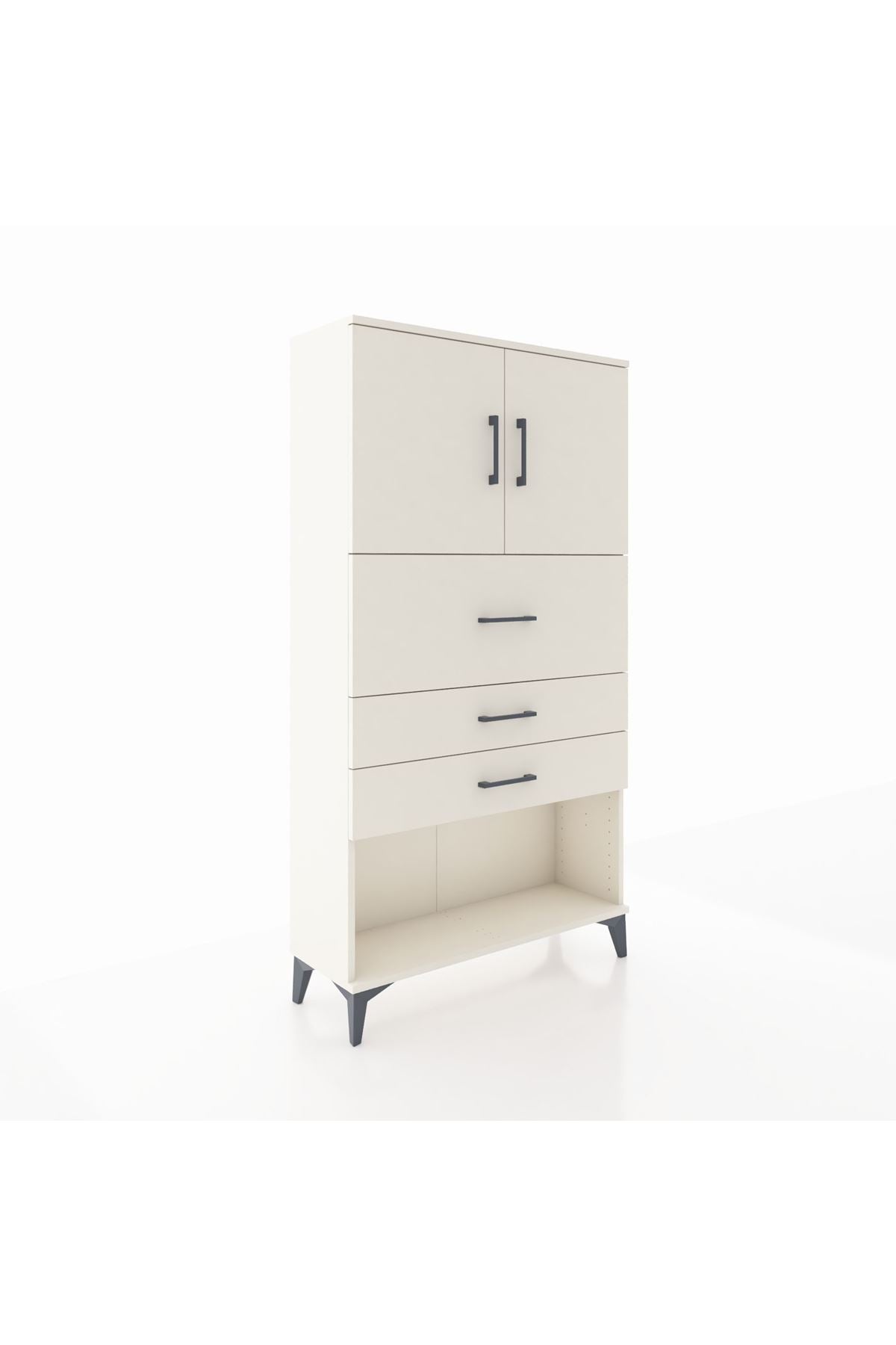 Arges Dolap 2 Raflı 3 Çekmeceli 2 Kapaklı 88x30x163 - S21M176V1A