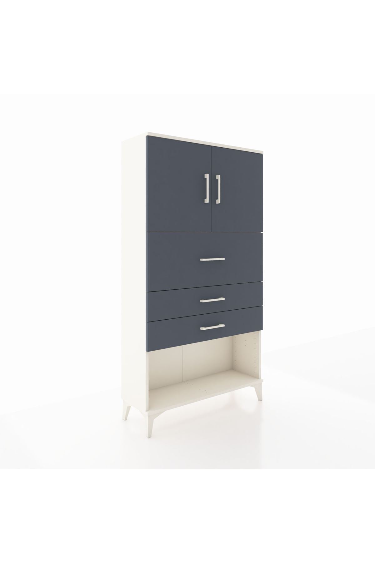 Arges Dolap 2 Raflı 3 Çekmeceli 2 Kapaklı 88x30x163 - S21M176V2A