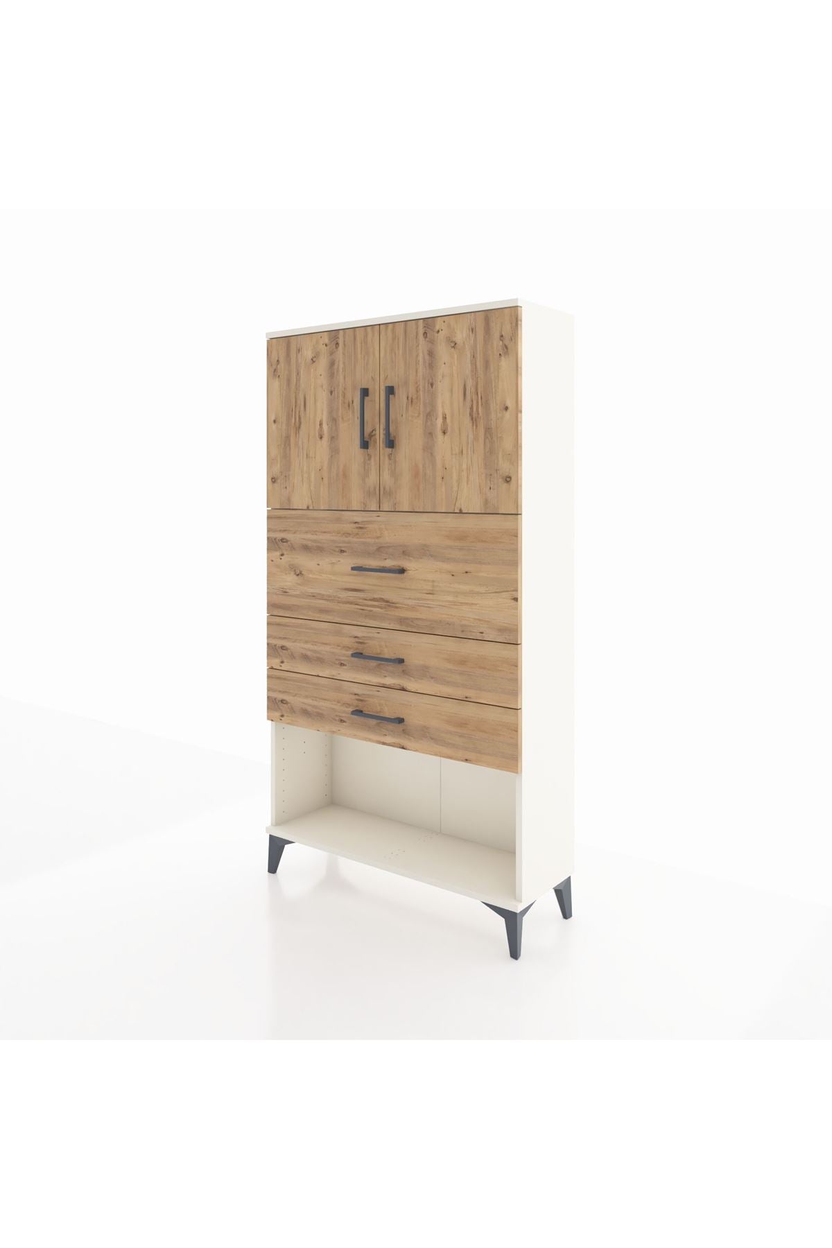 Arges Dolap 2 Raflı 3 Çekmeceli 2 Kapaklı 88x30x163 - S21M176V3A