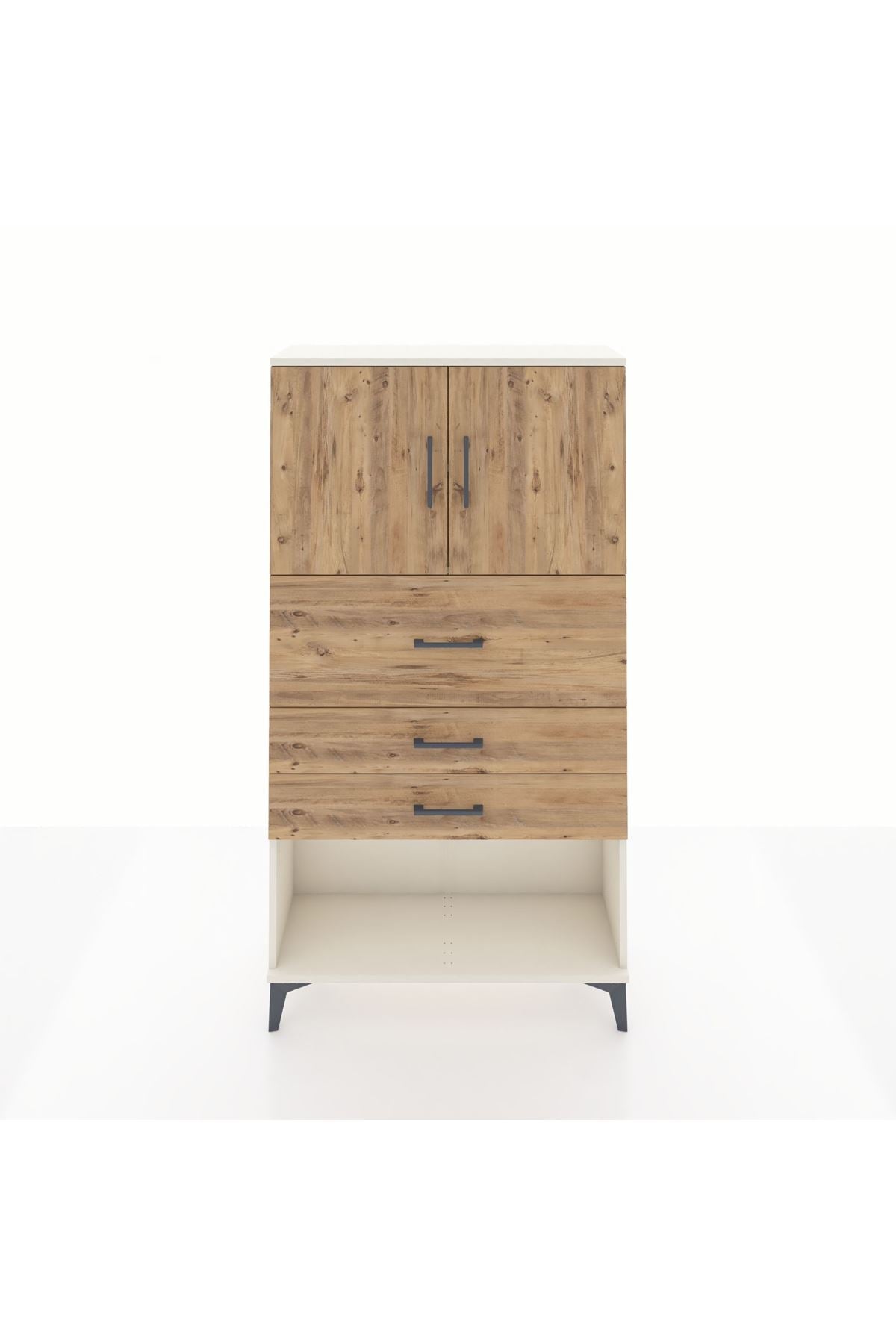 Arges Dolap 2 Raflı 3 Çekmeceli 2 Kapaklı 88x30x163 - S21M176V3A