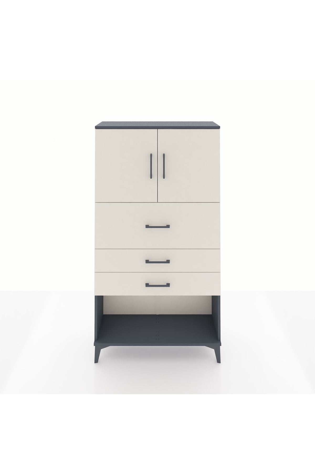 Arges Dolap 2 Raflı 3 Çekmeceli 2 Kapaklı 88x30x163 - S21M176V4A