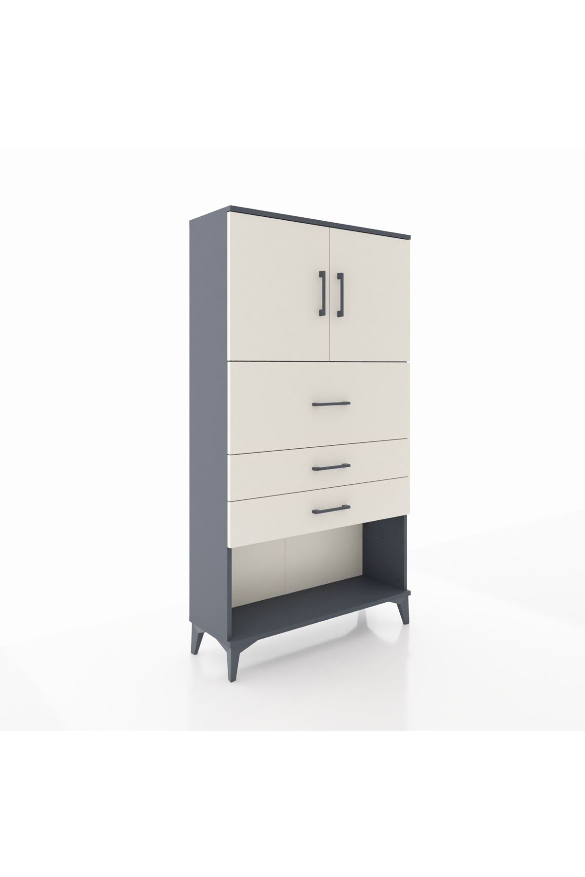 Arges Dolap 2 Raflı 3 Çekmeceli 2 Kapaklı 88x30x163 - S21M176V4A