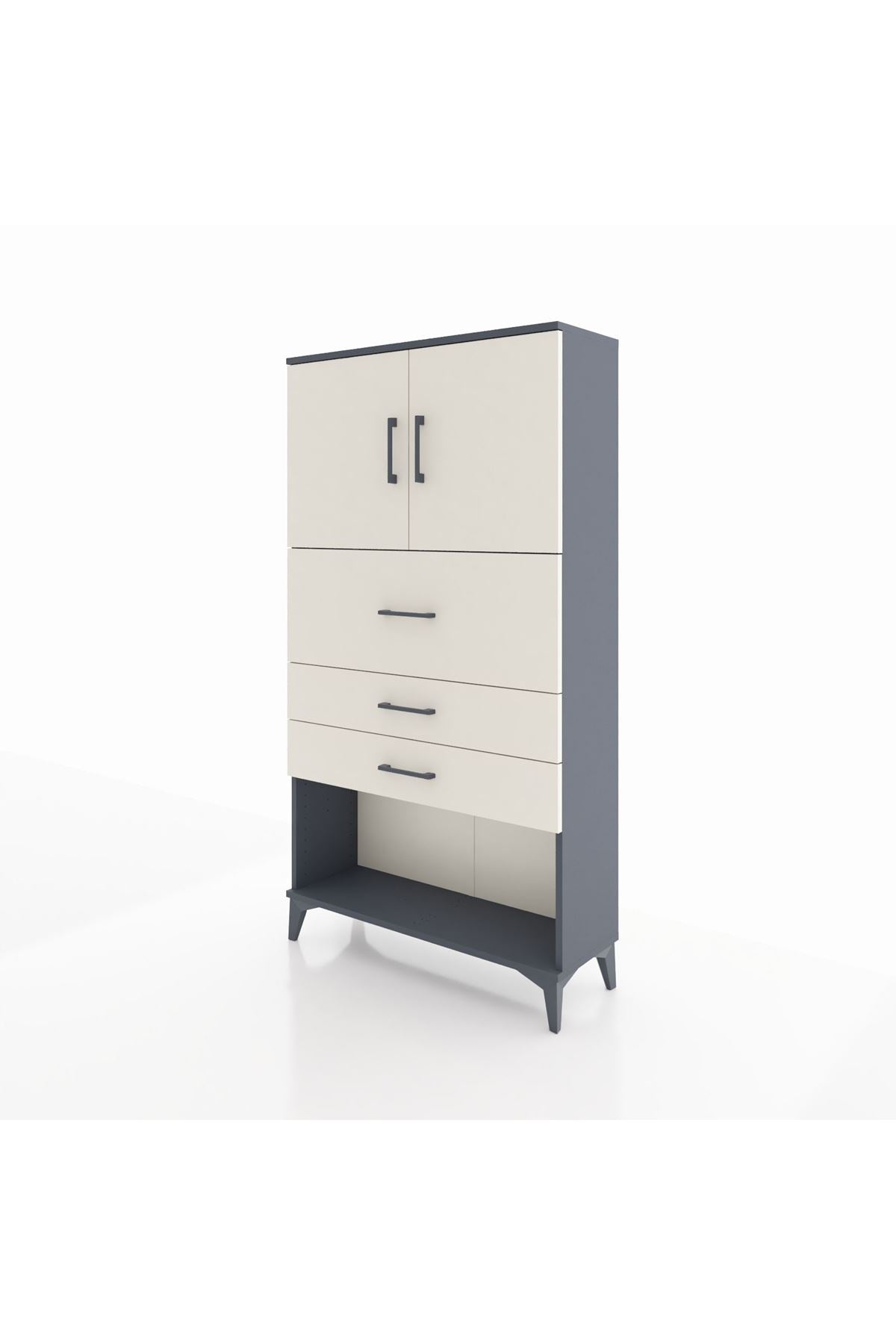 Arges Dolap 2 Raflı 3 Çekmeceli 2 Kapaklı 88x30x163 - S21M176V4A