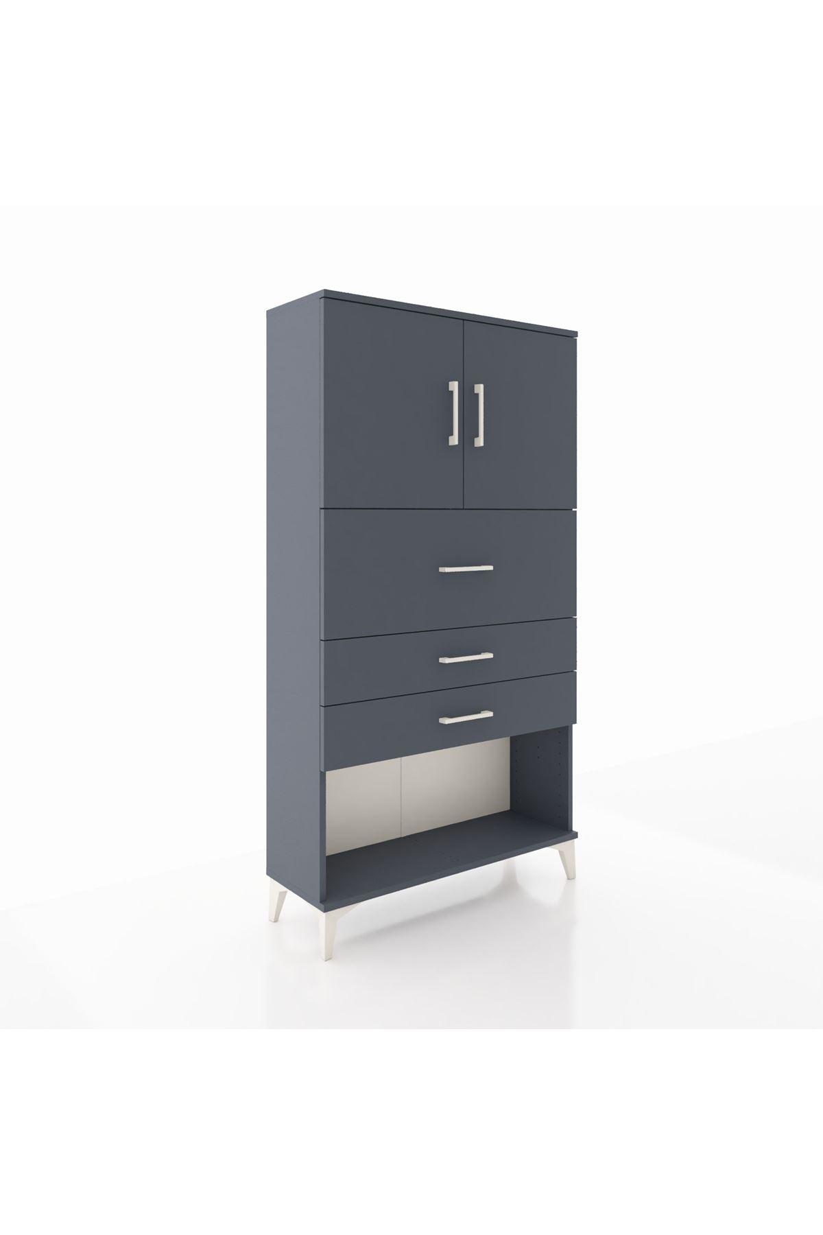 Arges Dolap 2 Raflı 3 Çekmeceli 2 Kapaklı 88x30x163 - S21M176V5A