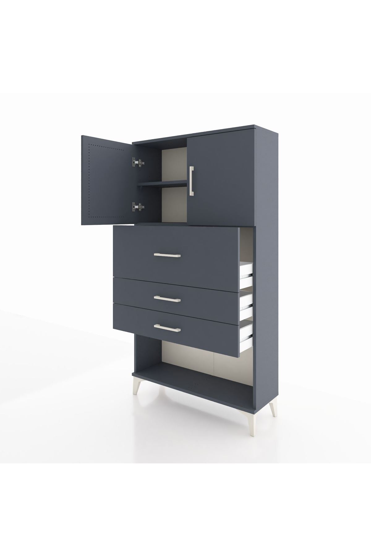 Arges Dolap 2 Raflı 3 Çekmeceli 2 Kapaklı 88x30x163 - S21M176V5A