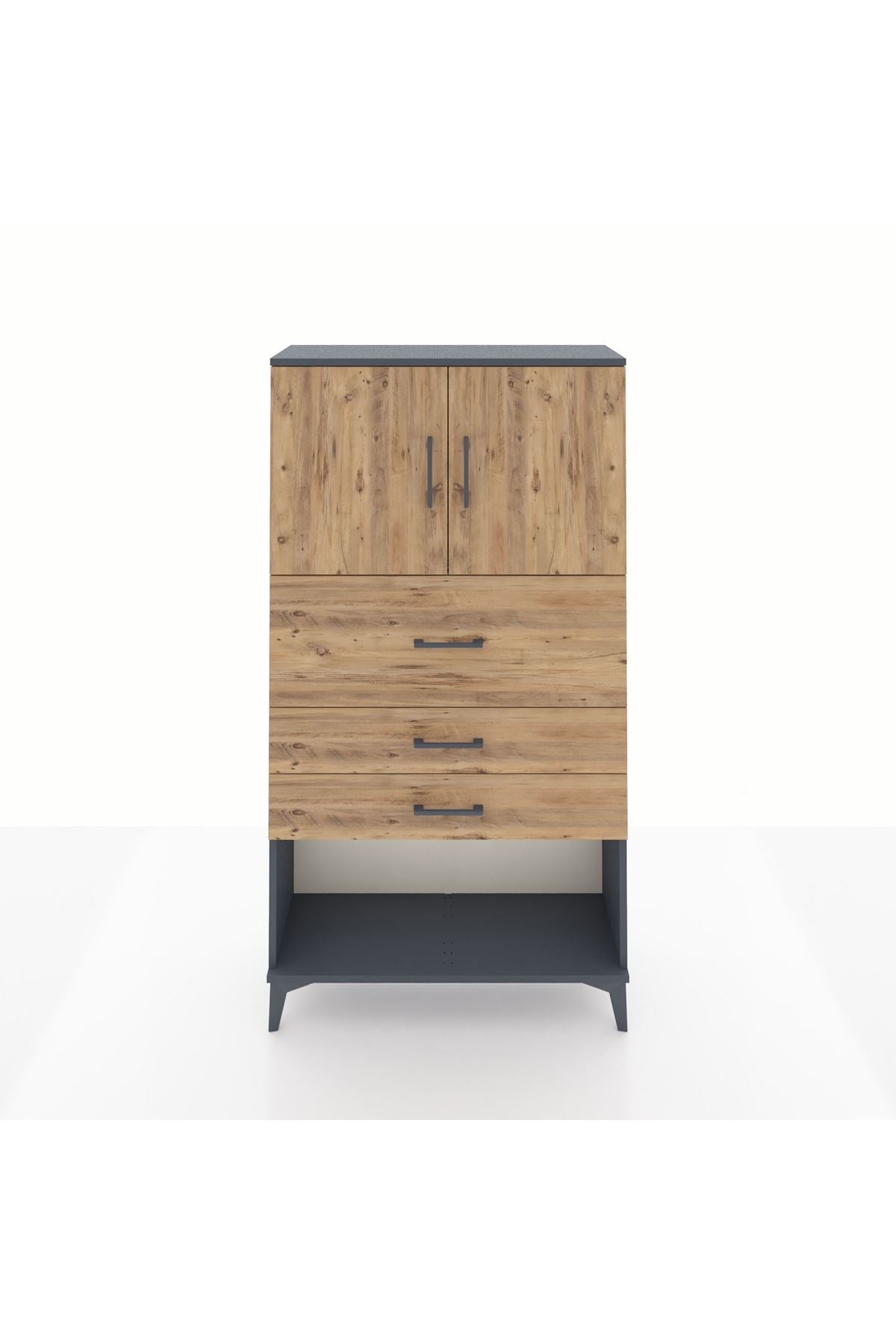 Arges Dolap 2 Raflı 3 Çekmeceli 2 Kapaklı 88x30x163 - S21M176V6A