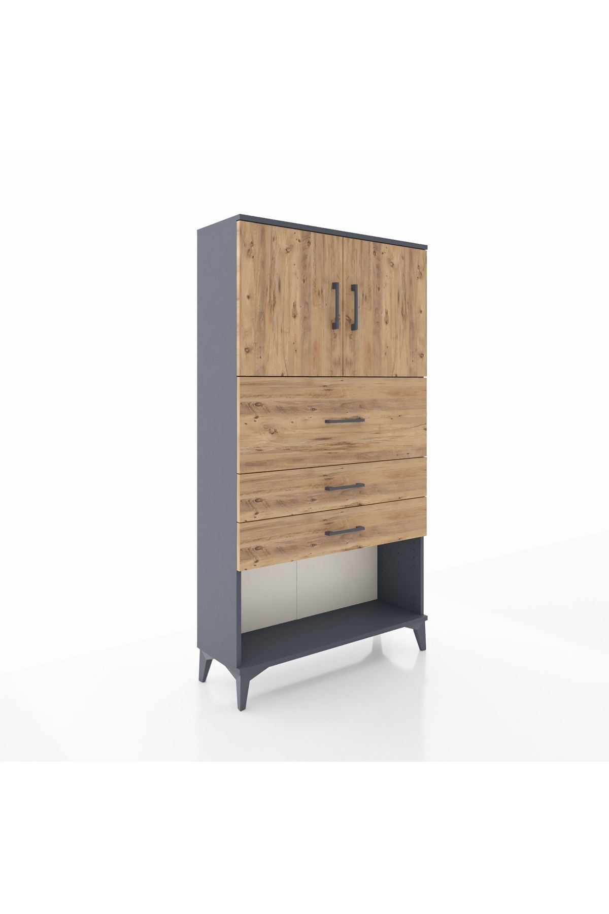 Arges Dolap 2 Raflı 3 Çekmeceli 2 Kapaklı 88x30x163 - S21M176V6A