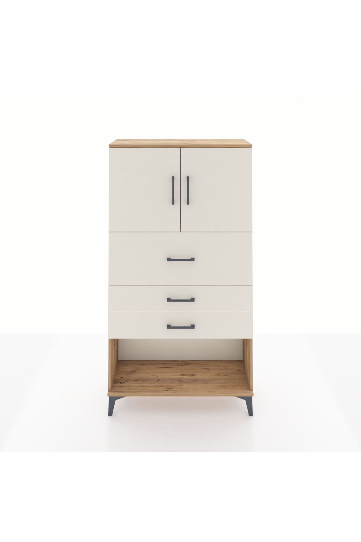 Arges Dolap 2 Raflı 3 Çekmeceli 2 Kapaklı 88x30x163 - S21M176V7A