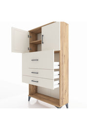 Arges Dolap 2 Raflı 3 Çekmeceli 2 Kapaklı 88x30x163 - S21M176V7A