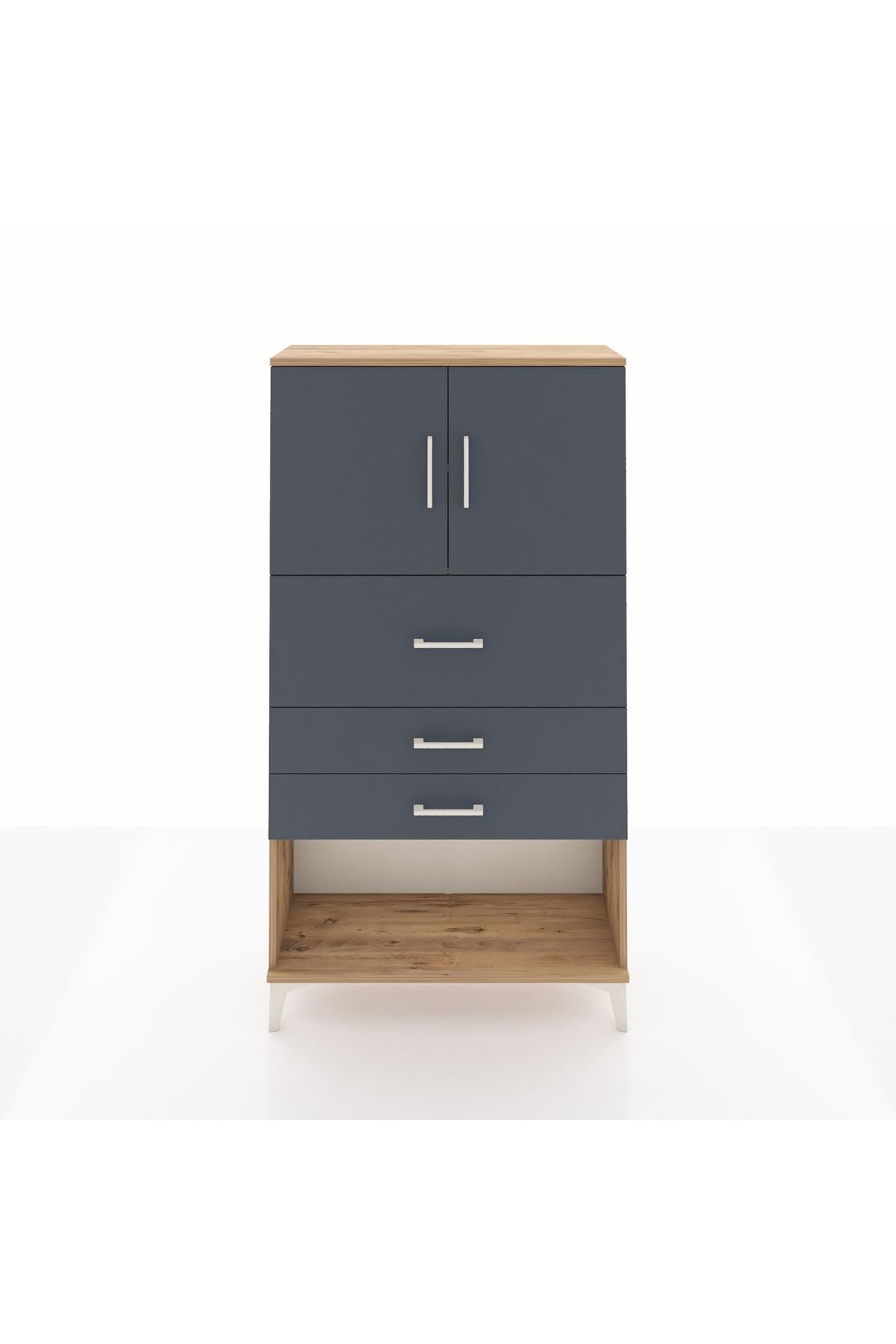 Arges Dolap 2 Raflı 3 Çekmeceli 2 Kapaklı 88x30x163 - S21M176V8A
