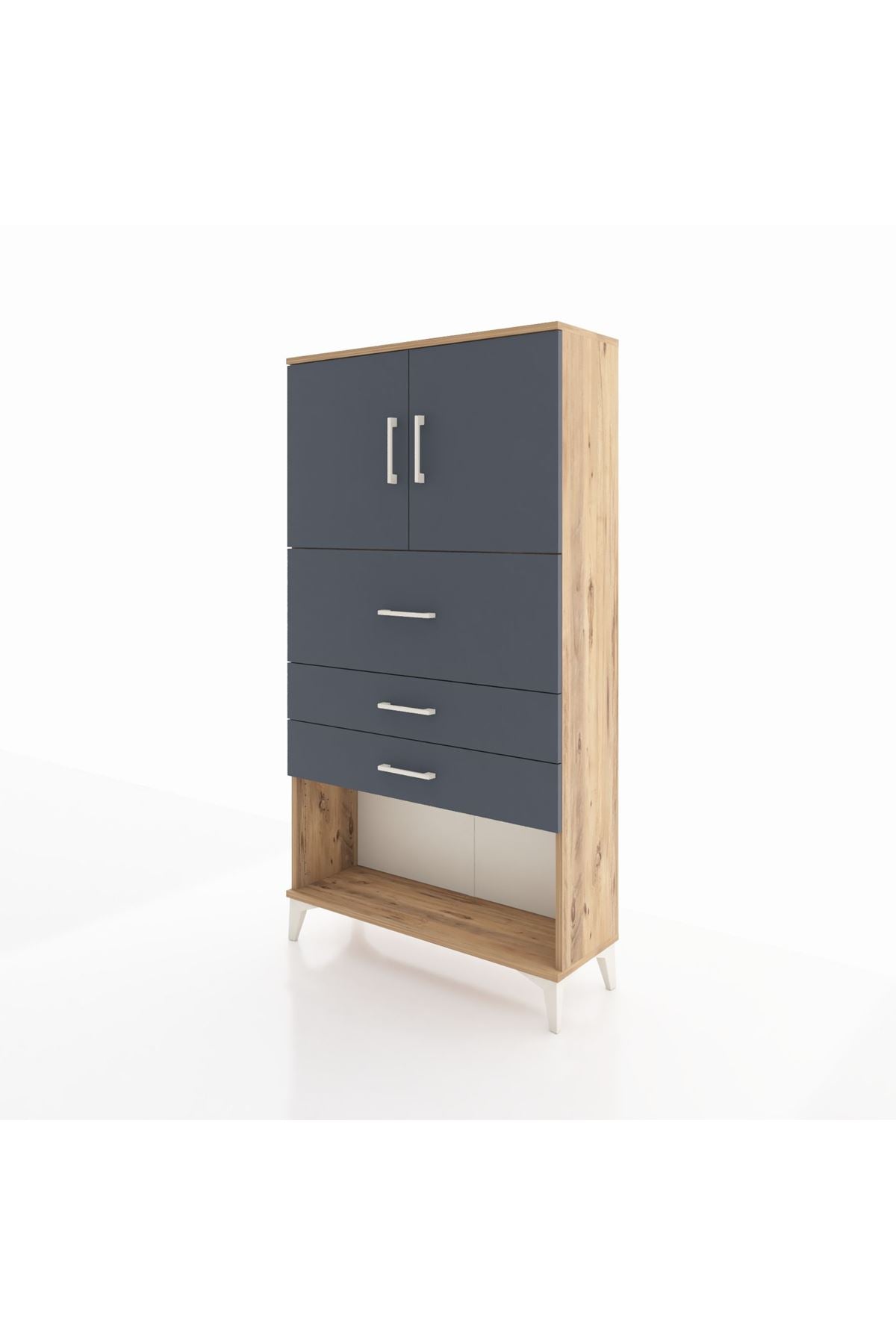Arges Dolap 2 Raflı 3 Çekmeceli 2 Kapaklı 88x30x163 - S21M176V8A