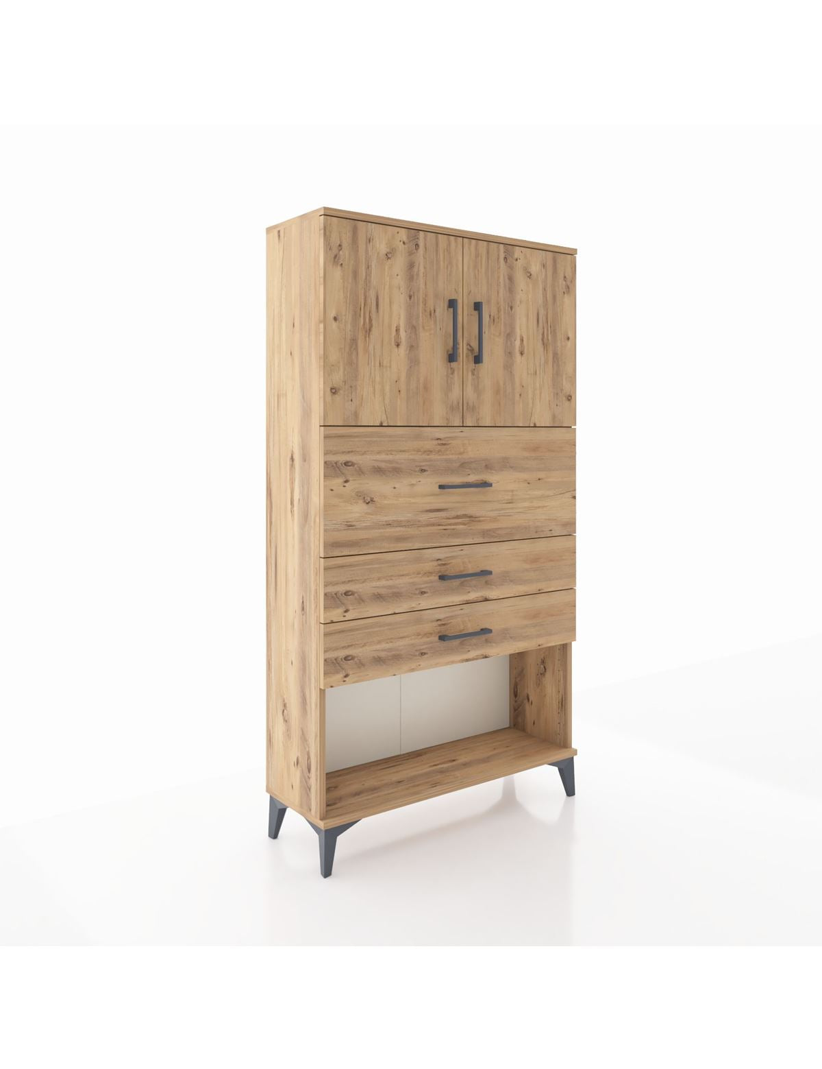Arges Dolap 2 Raflı 3 Çekmeceli 2 Kapaklı 88x30x163 - S21M176V9A