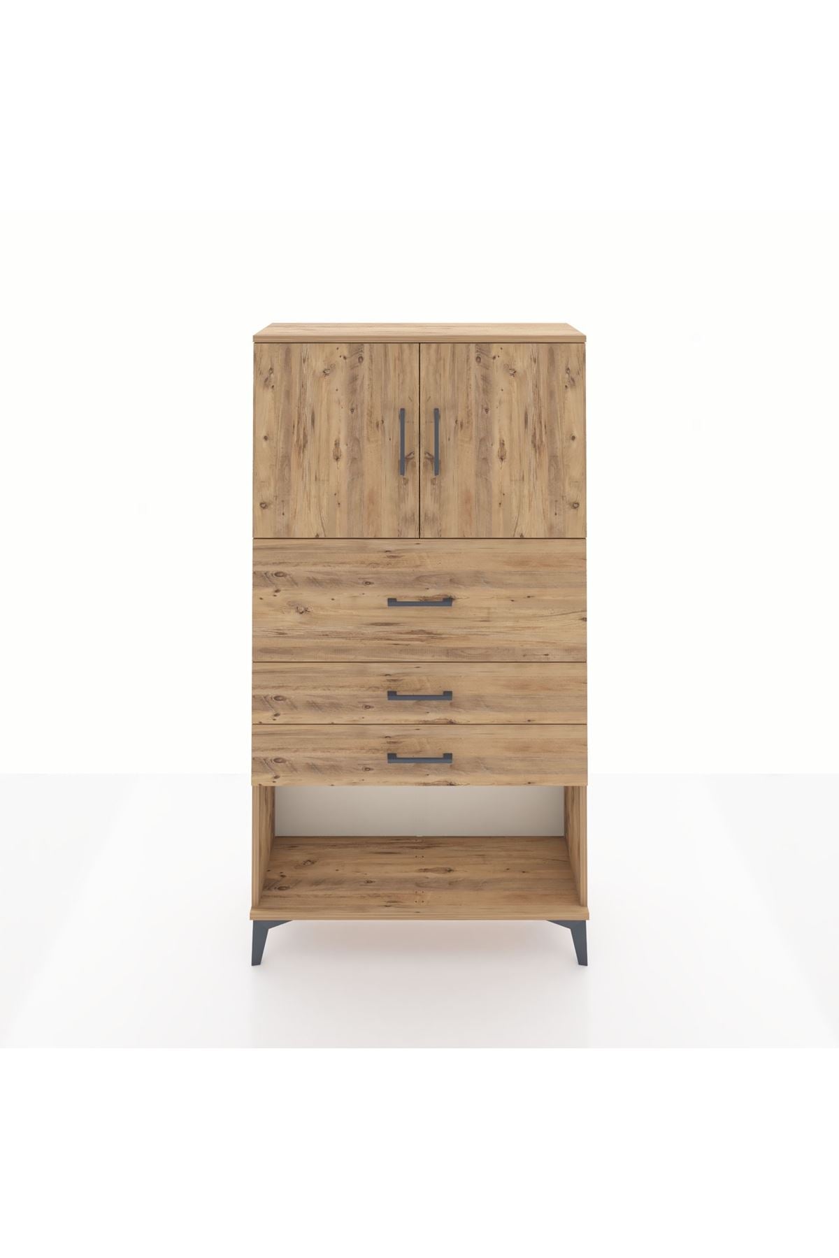 Arges Dolap 2 Raflı 3 Çekmeceli 2 Kapaklı 88x30x163 - S21M176V9A