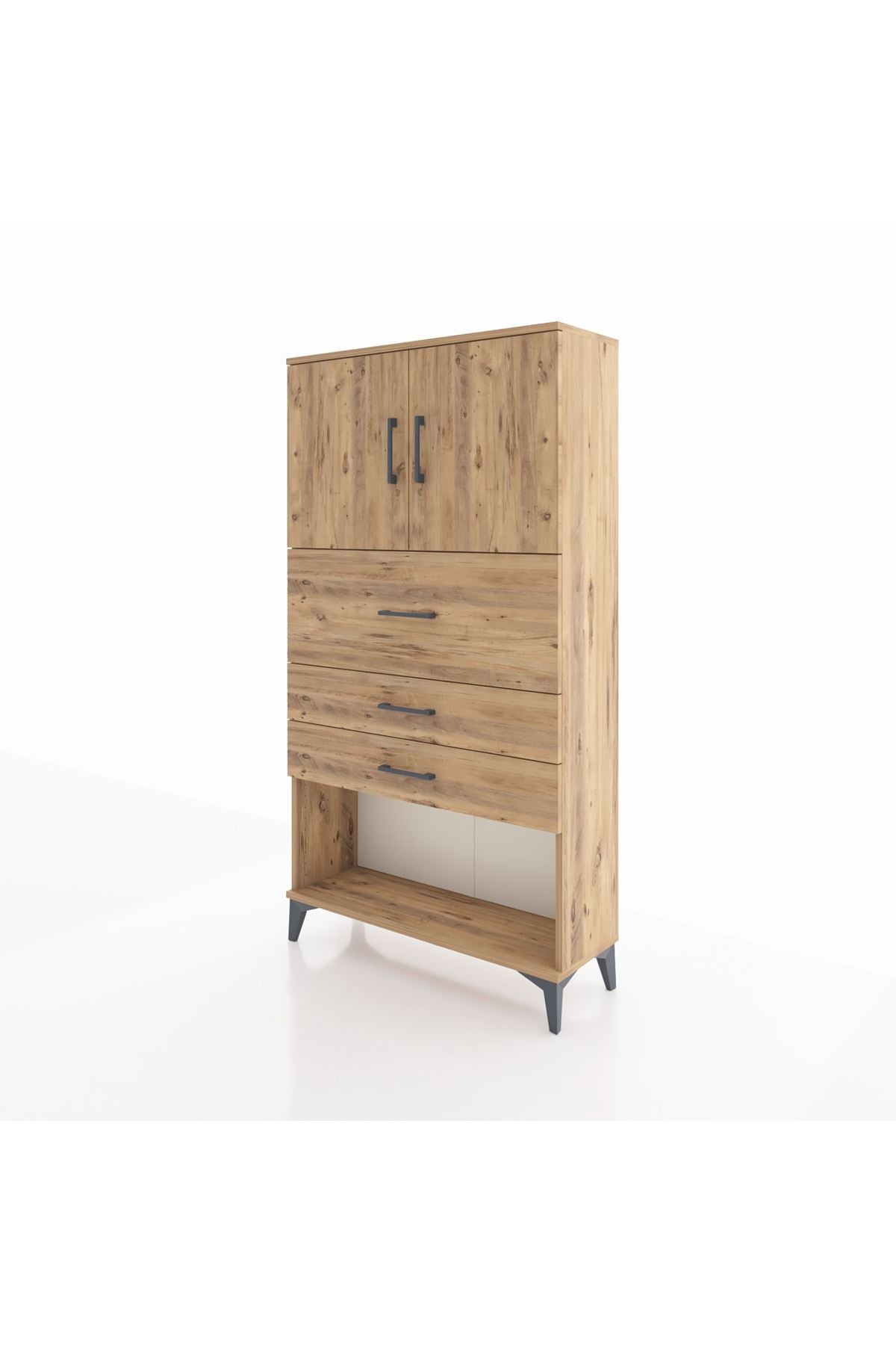 Arges Dolap 2 Raflı 3 Çekmeceli 2 Kapaklı 88x30x163 - S21M176V9A