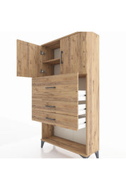 Arges Dolap 2 Raflı 3 Çekmeceli 2 Kapaklı 88x30x163 - S21M176V9A