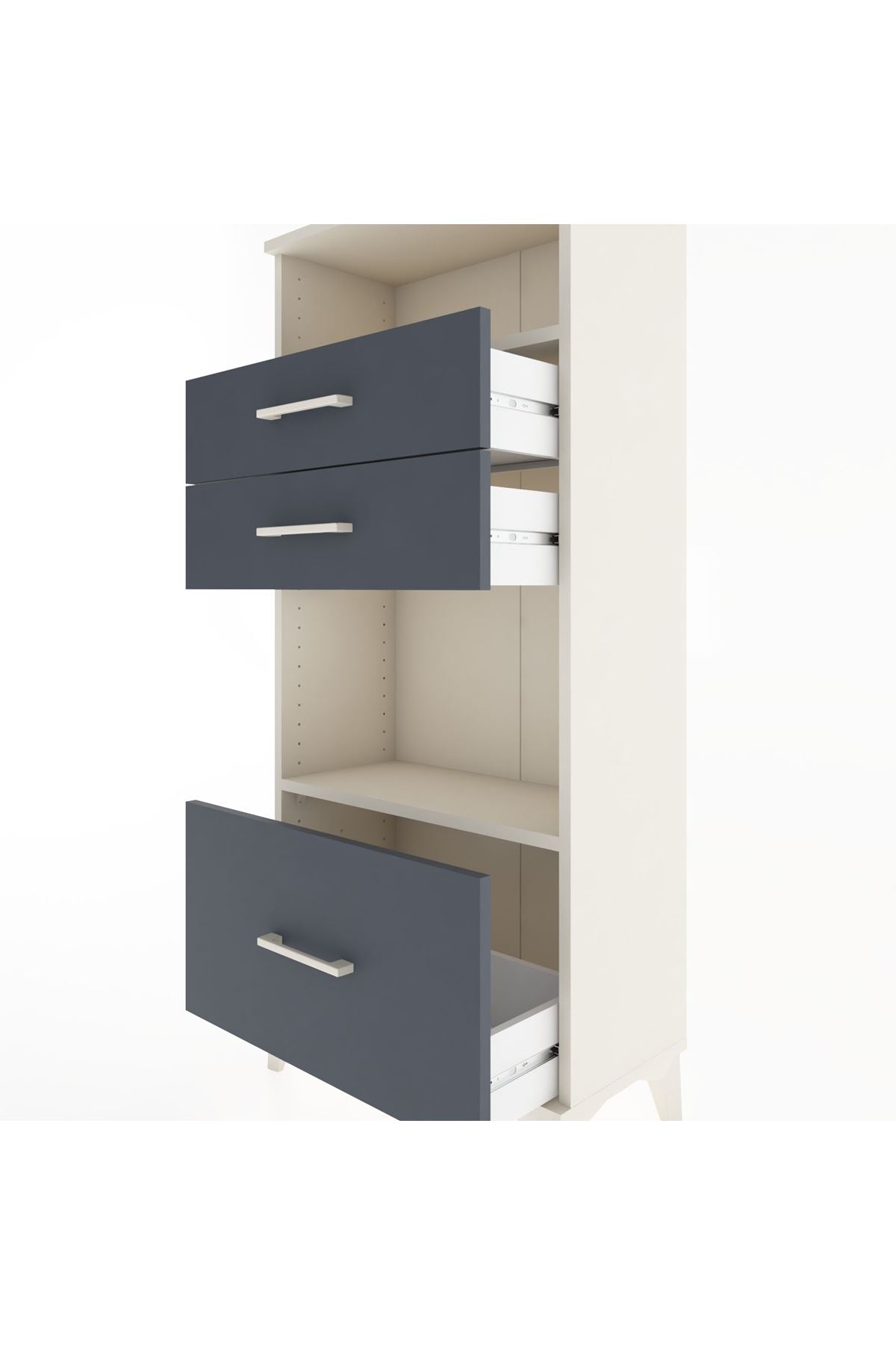 Hyperion Dolap 2 Raflı 3 Çekmeceli 60x44x134 - S50M006V2B