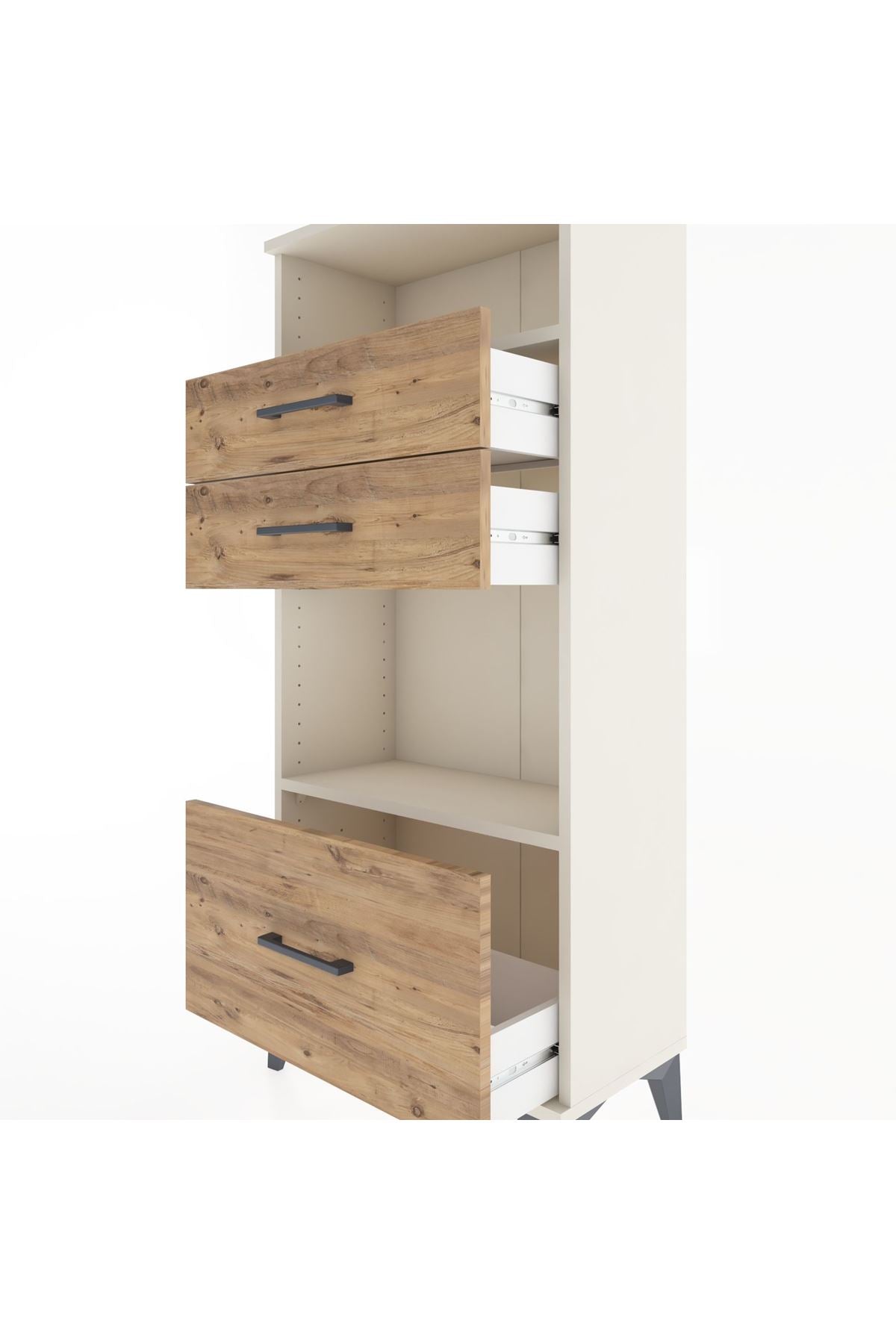 Hyperion Dolap 2 Raflı 3 Çekmeceli 60x44x134 - S50M006V3B