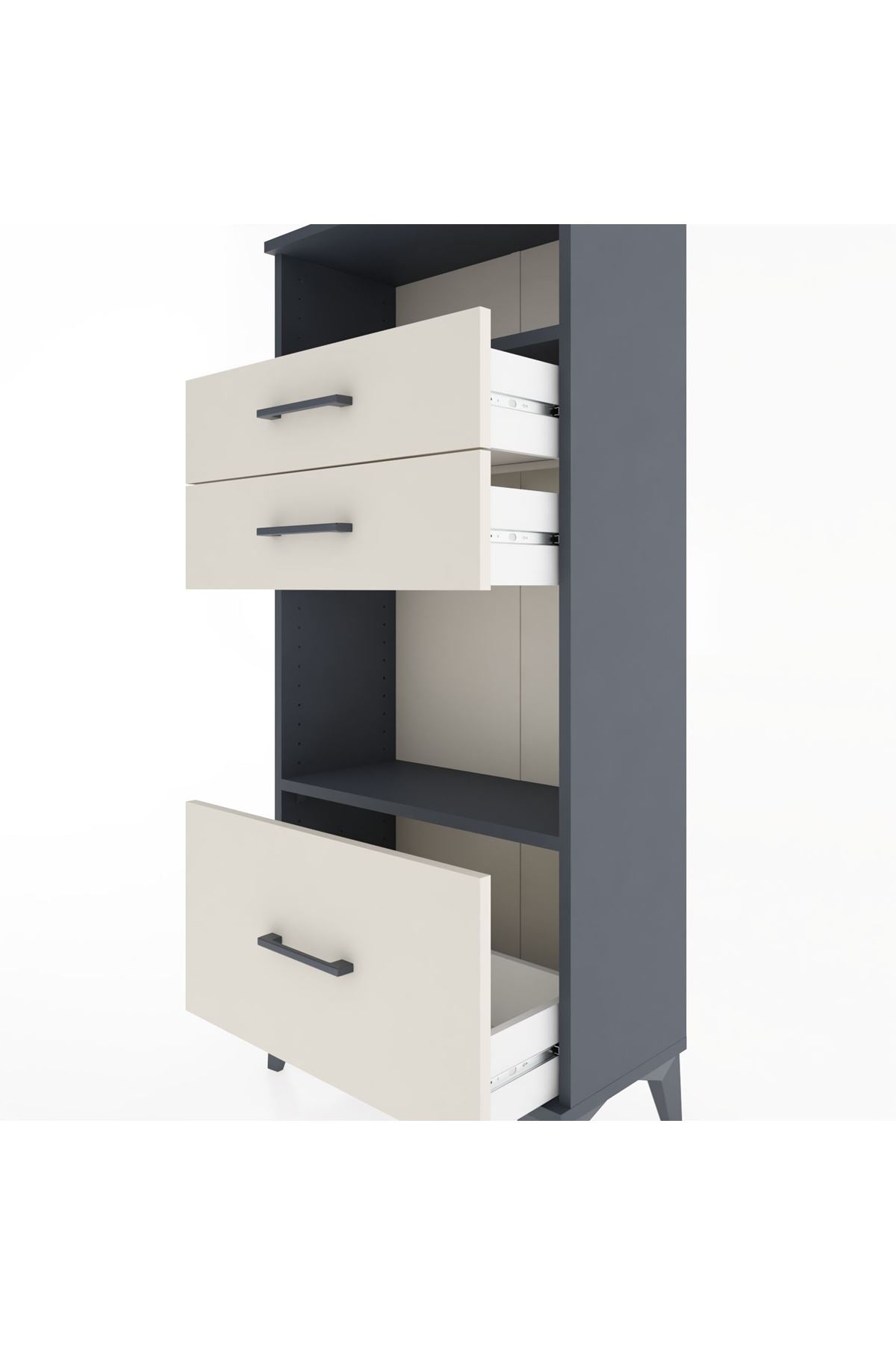 Hyperion Dolap 2 Raflı 3 Çekmeceli 60x44x134 - S50M006V4B
