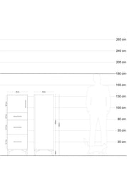 Hyperion Dolap 2 Raflı 3 Çekmeceli 60x44x134 - S50M006V8B