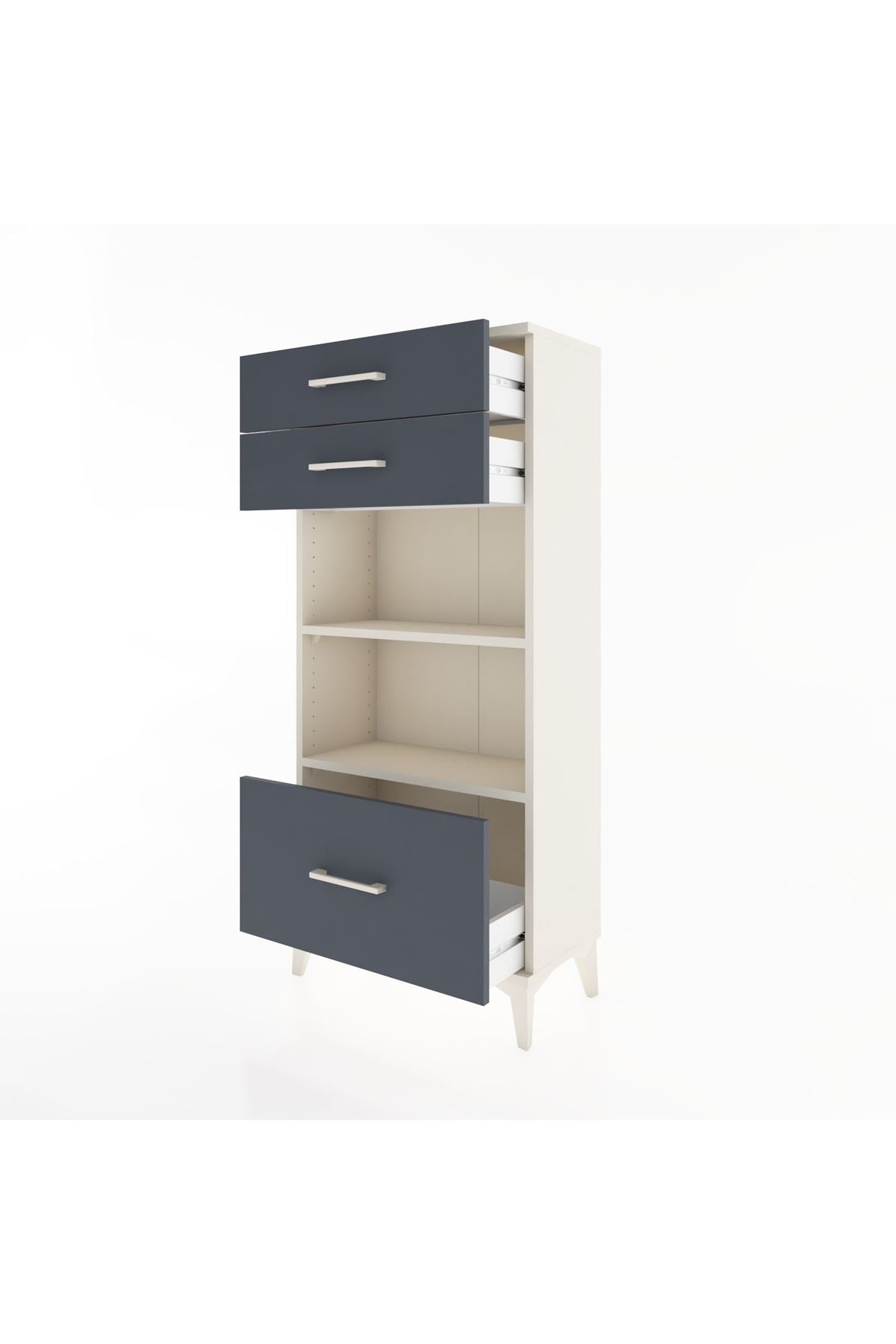 Hyperion Dolap 2 Raflı 3 Çekmeceli 60x44x134 - S50M007V2B