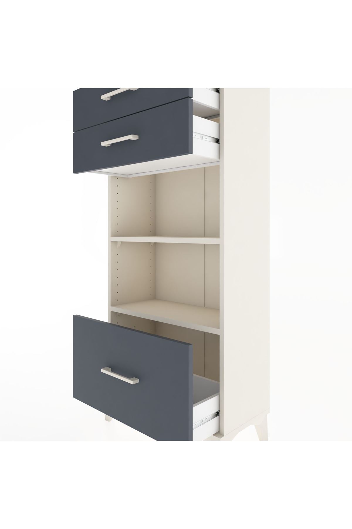 Hyperion Dolap 2 Raflı 3 Çekmeceli 60x44x134 - S50M007V2B
