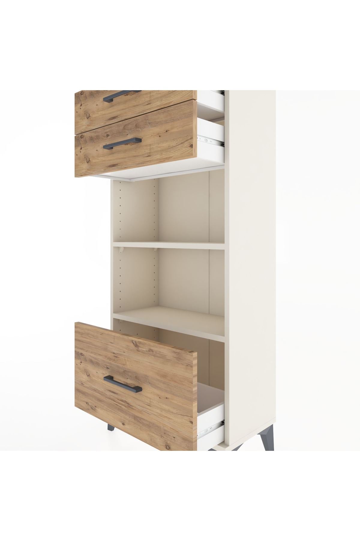 Hyperion Dolap 2 Raflı 3 Çekmeceli 60x44x134 - S50M007V3B