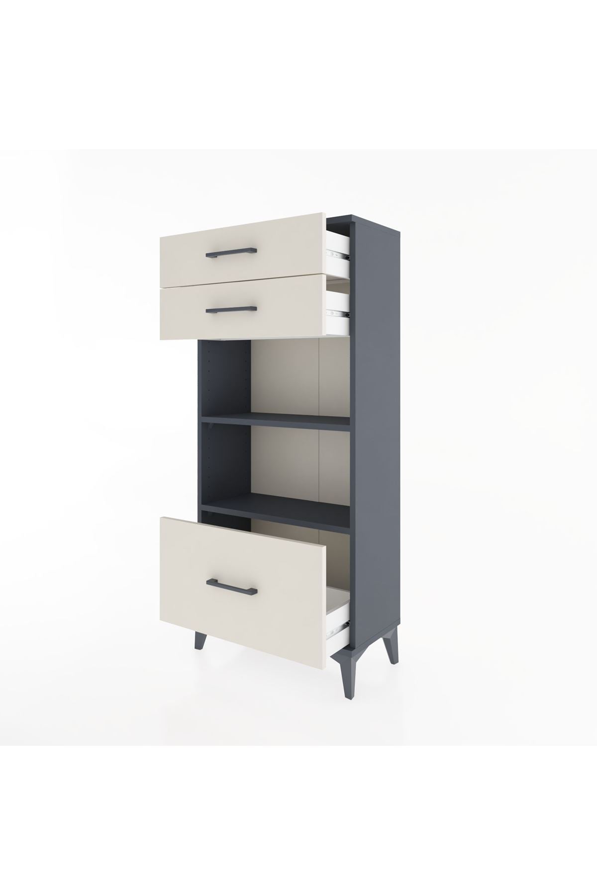 Hyperion Dolap 2 Raflı 3 Çekmeceli 60x44x134 - S50M007V4B