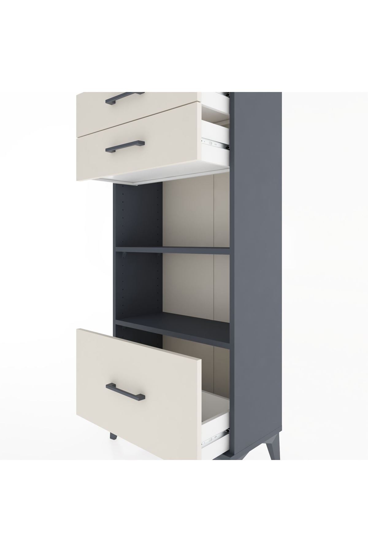 Hyperion Dolap 2 Raflı 3 Çekmeceli 60x44x134 - S50M007V4B