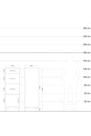 Hyperion Dolap 2 Raflı 3 Çekmeceli 60x44x134 - S50M007V3B