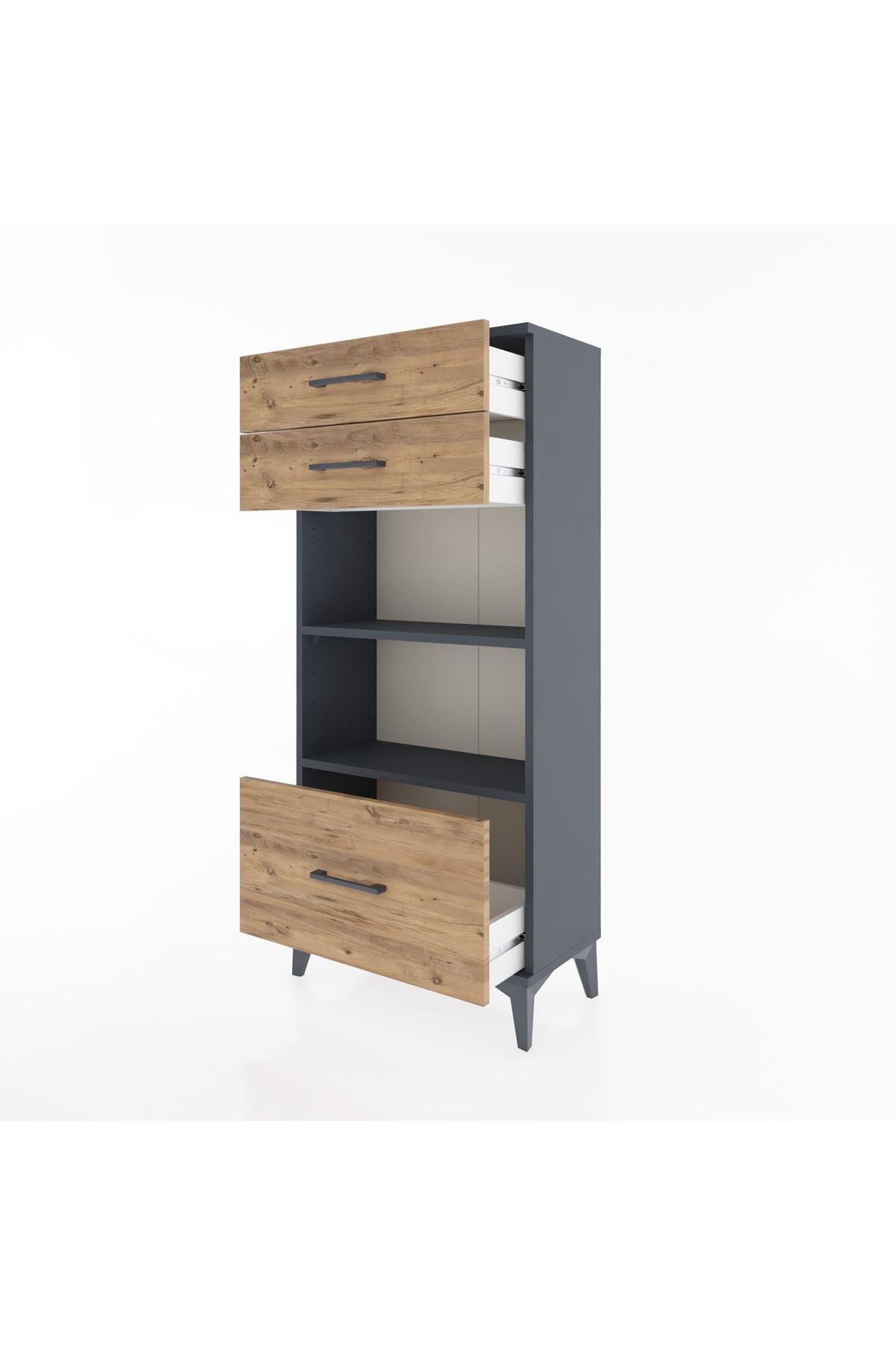 Hyperion Dolap 2 Raflı 3 Çekmeceli 60x44x134 - S50M007V6B