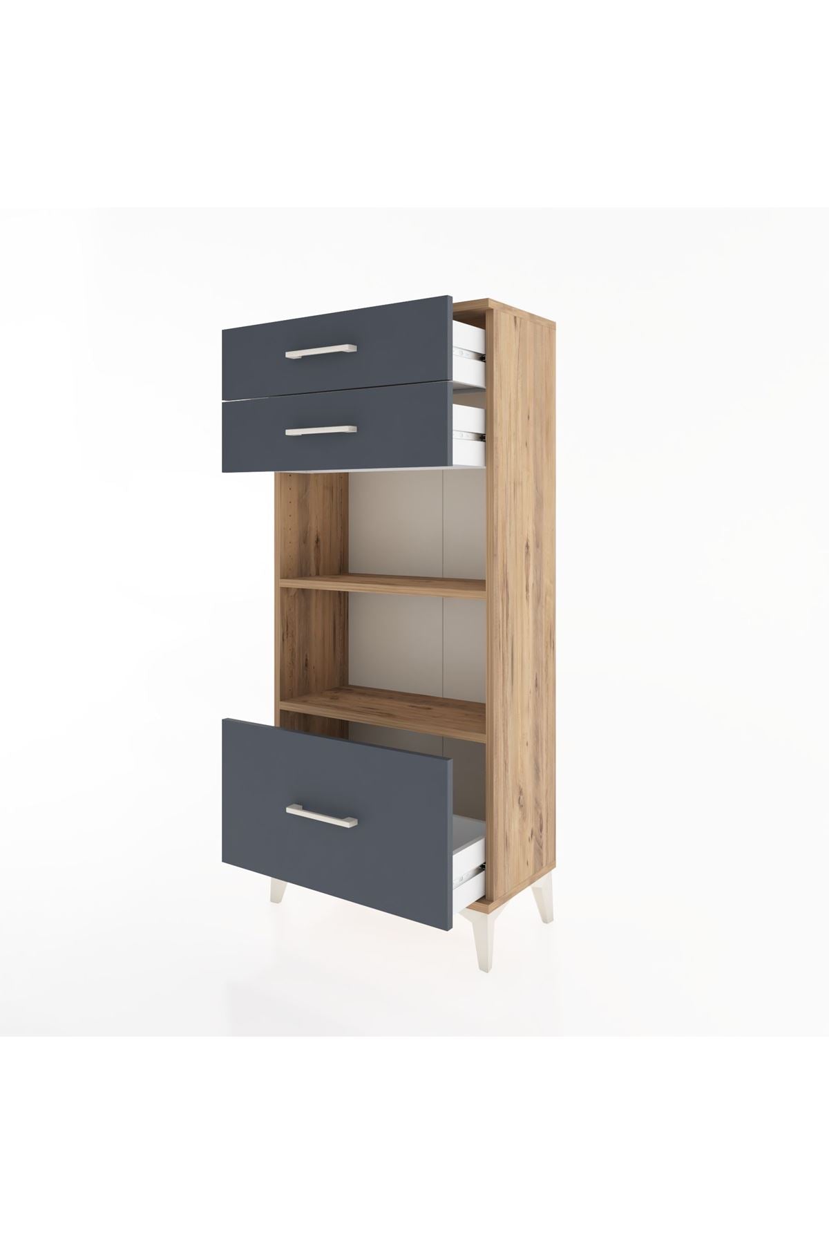 Hyperion Dolap 2 Raflı 3 Çekmeceli 60x44x134 - S50M007V8B