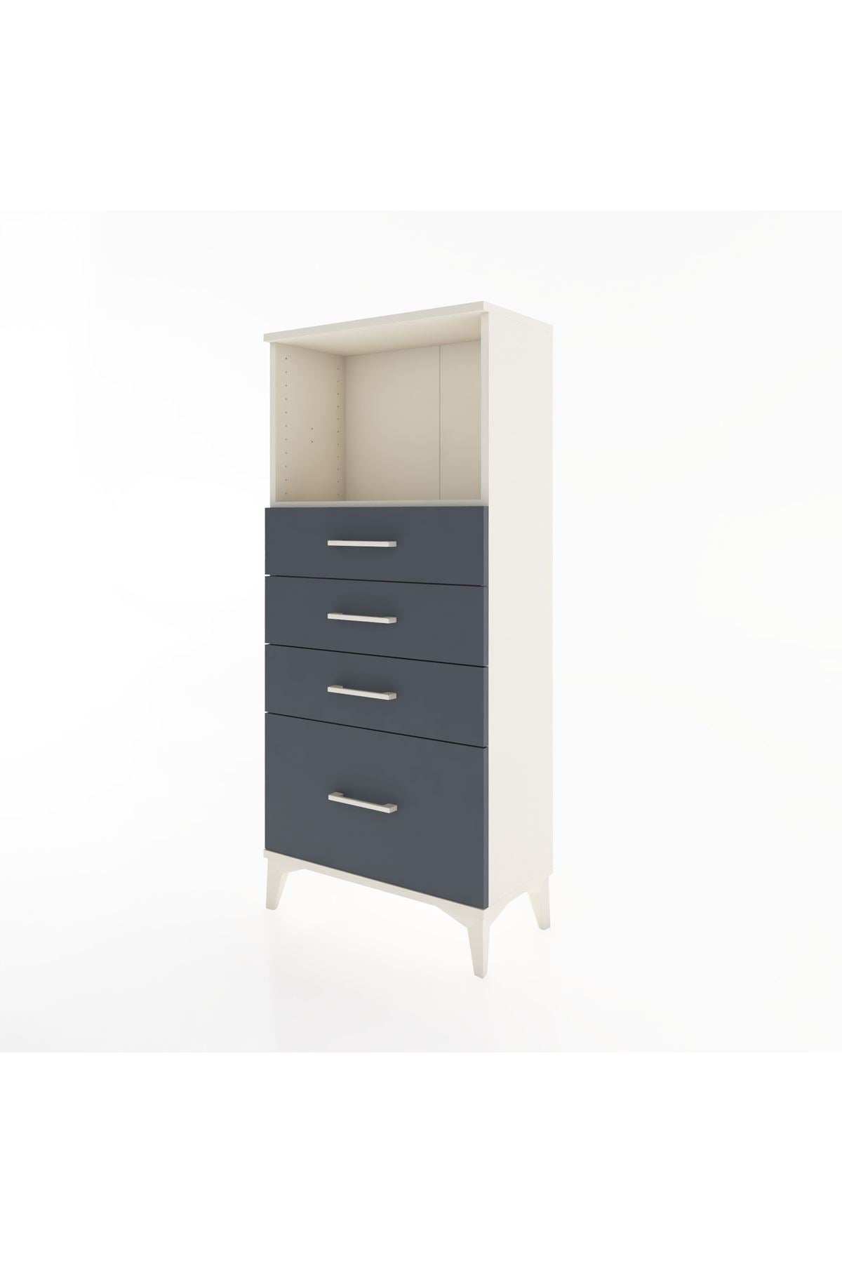 Hyperion Dolap Tek Raflı 4 Çekmeceli 60x44x134 - S50M008V2B