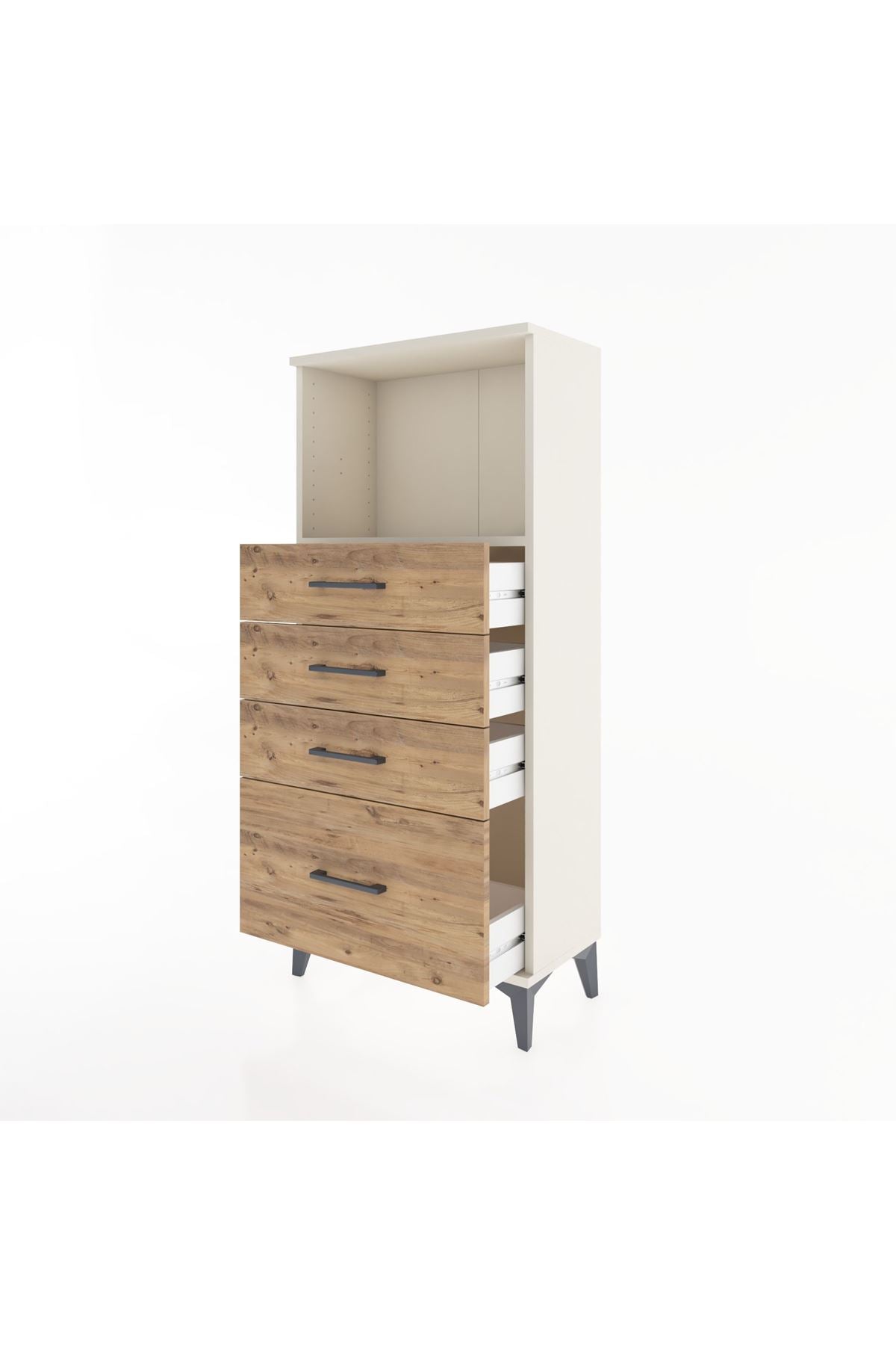 Hyperion Dolap Tek Raflı 4 Çekmeceli 60x44x134 - S50M008V3B