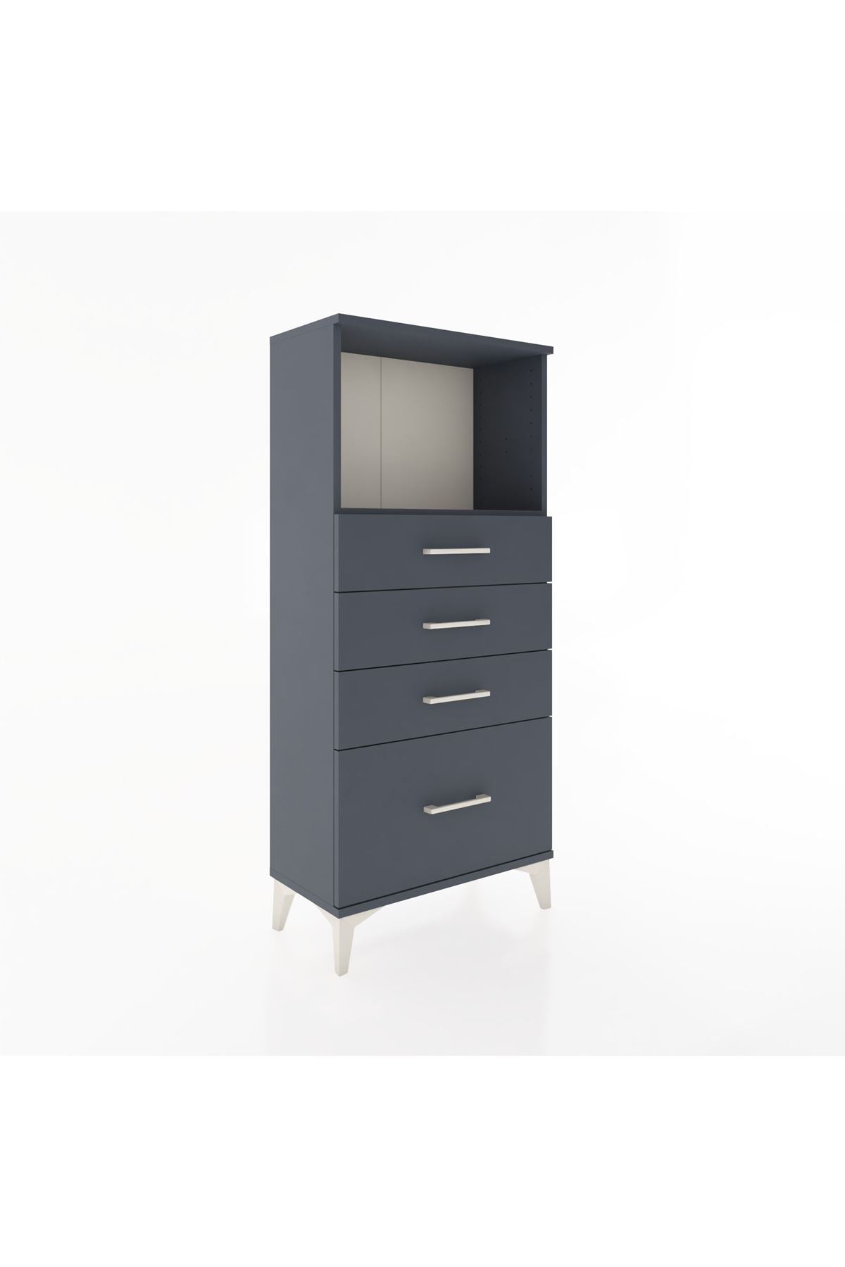 Hyperion Dolap Tek Raflı 4 Çekmeceli 60x44x134 - S50M008V5B
