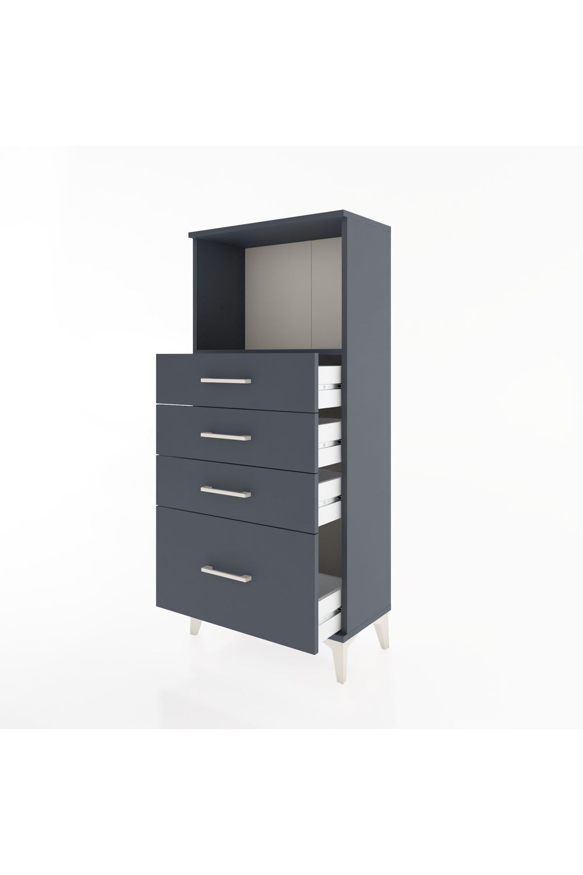 Hyperion Dolap Tek Raflı 4 Çekmeceli 60x44x134 - S50M008V5B