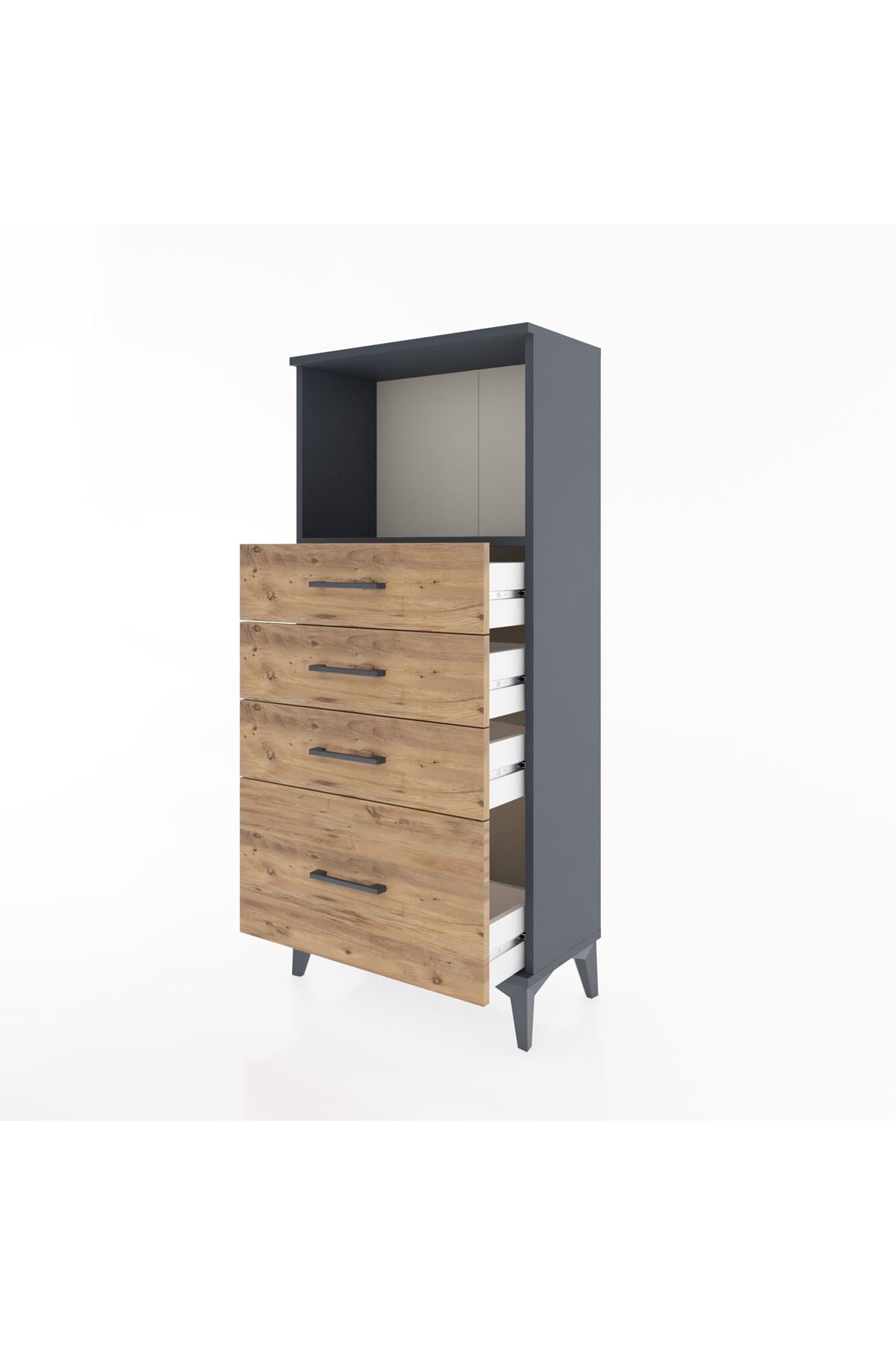 Hyperion Dolap Tek Raflı 4 Çekmeceli 60x44x134 - S50M008V6B